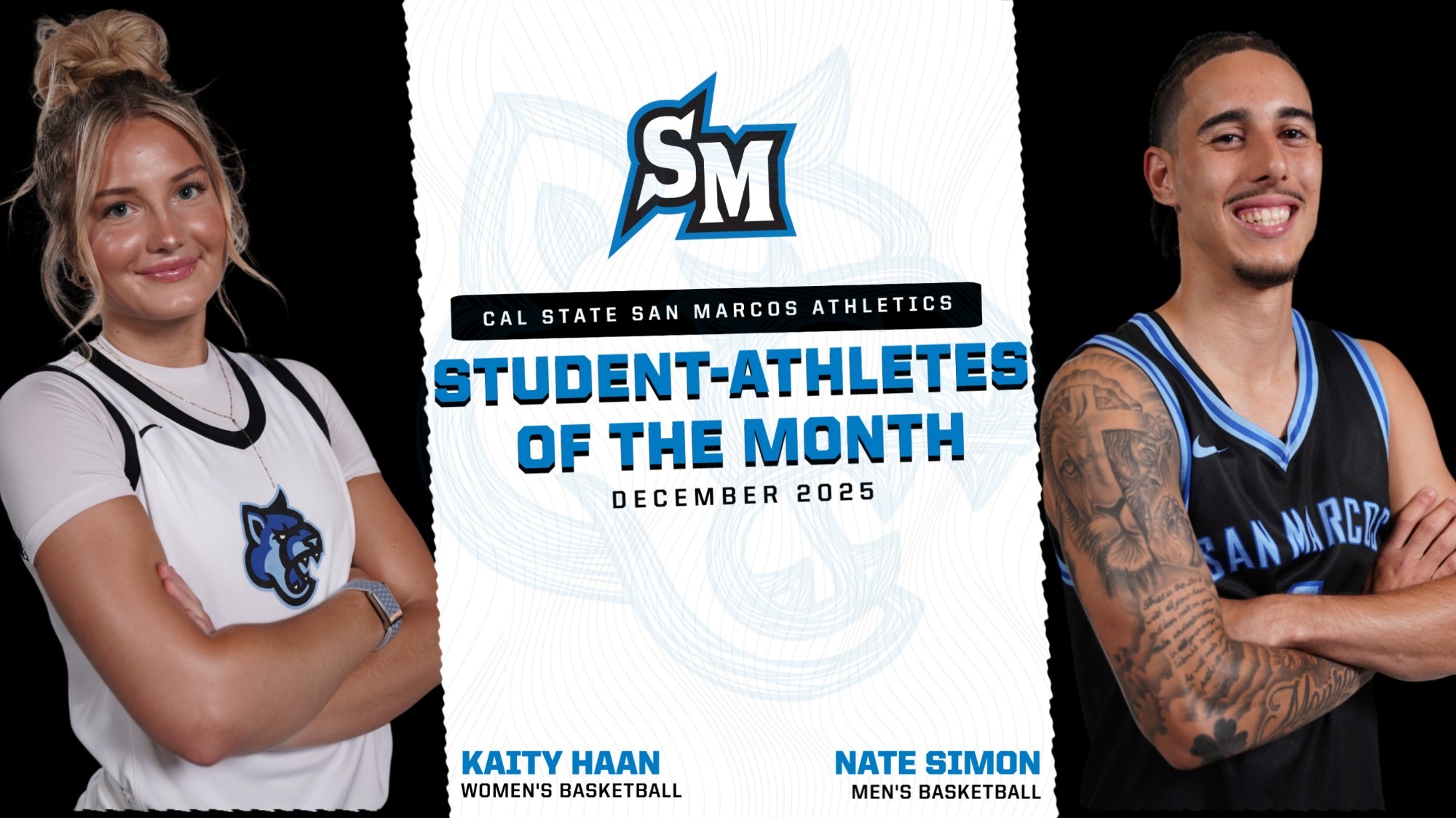 Kaity Haan & Nate Simon - CSUSM Student-Athletes of the Month December 2025