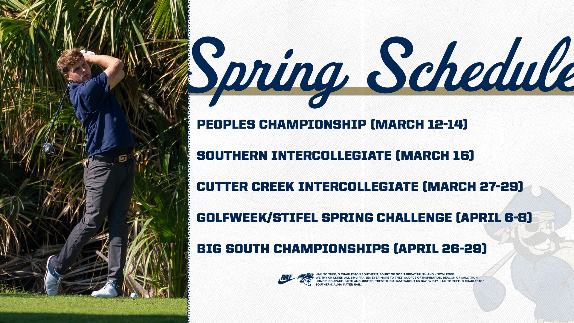 MGOLF SPRING SCHEDULE