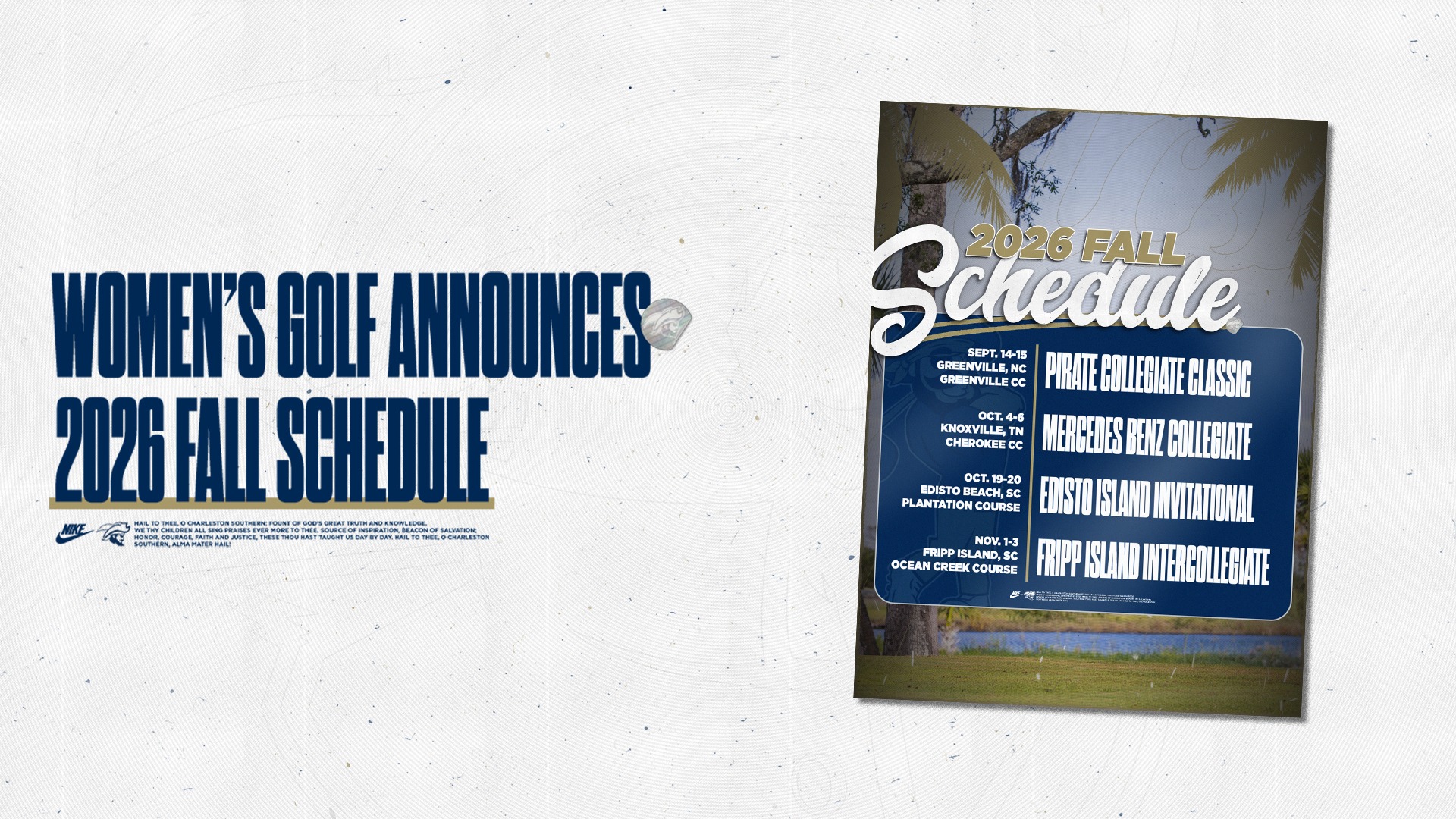 WGOLF Fall 2026 Schedule