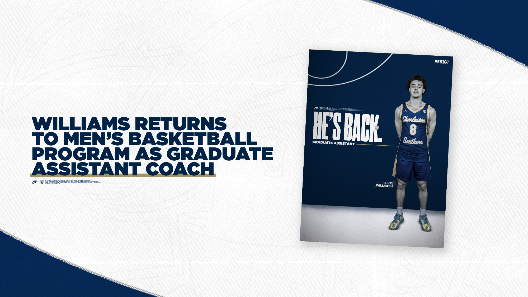 Luke Williams Returns as Grad Assistant