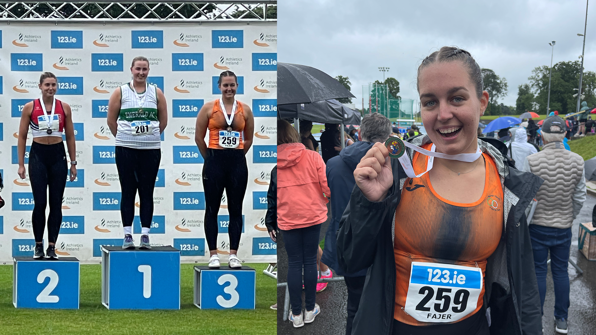 Sarah Fajer third place in shotput in Ireland
