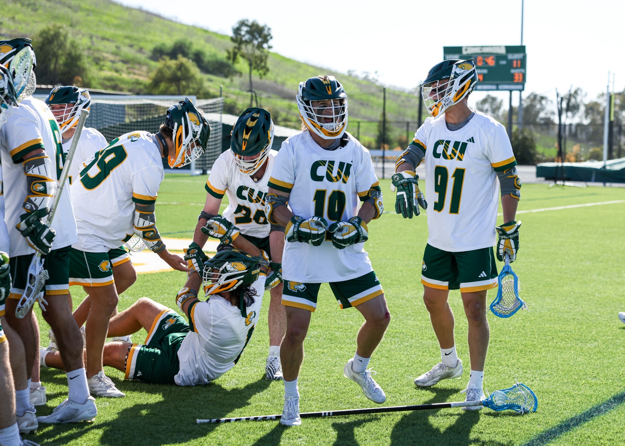 Connor Kuhl celebrating after Barnes GW Goal vs Rollins