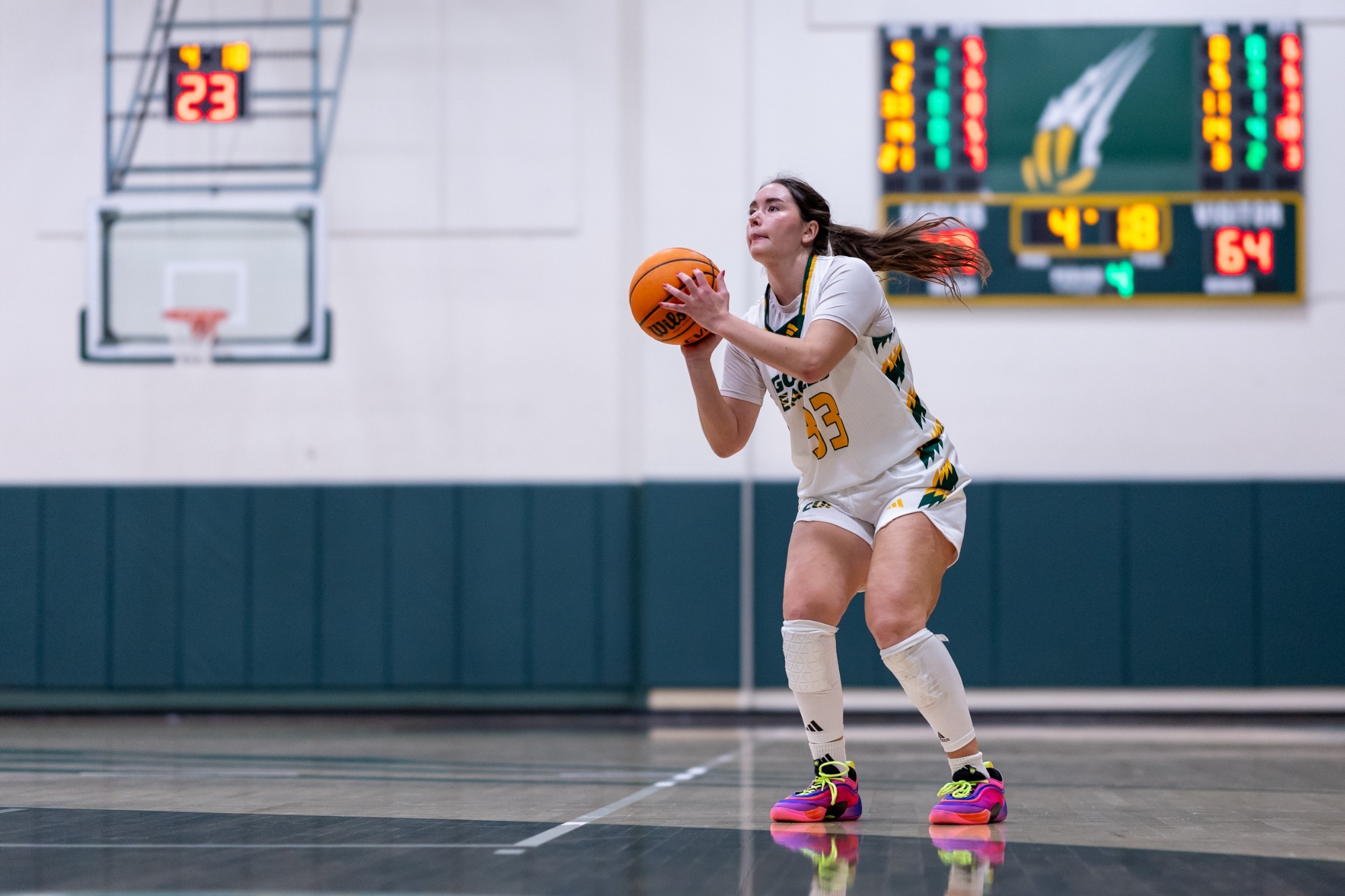 Camryn Kiernan shooting three vs APU 2024-25