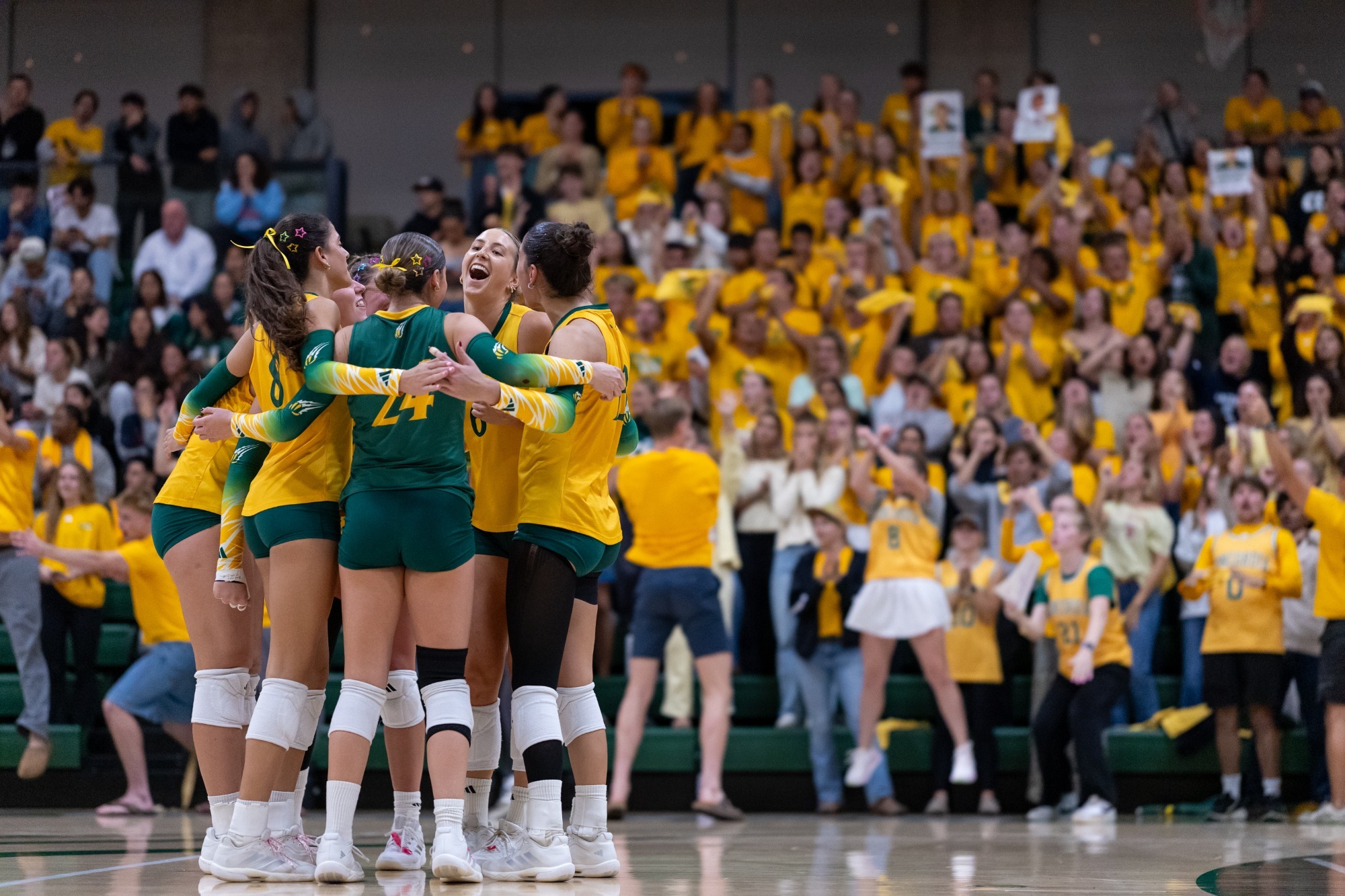 CUI WVB Celebrating Point during Gold Rush Game vs Biola