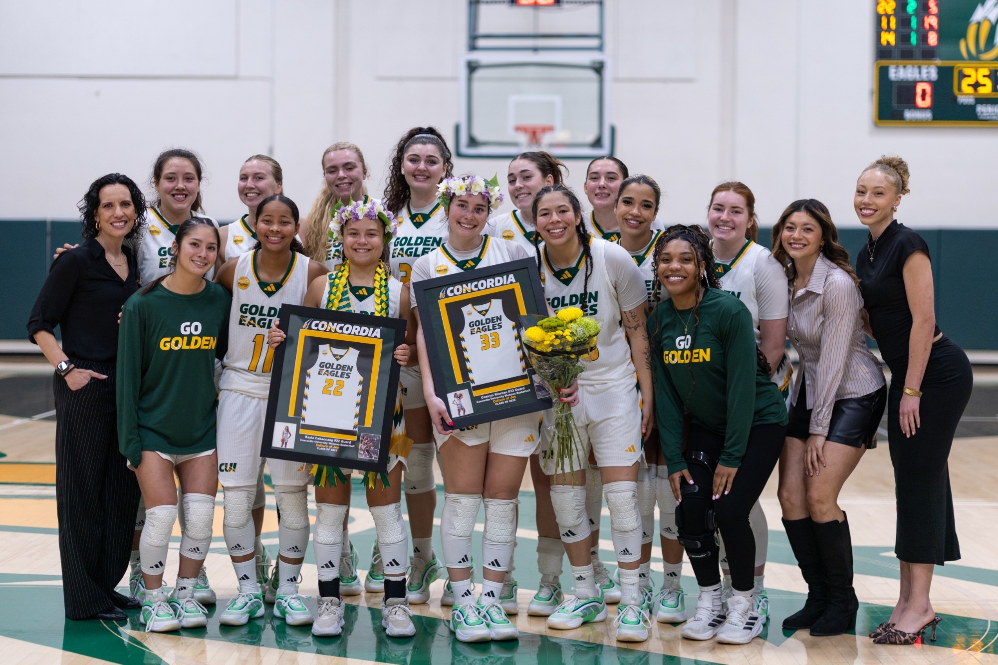 CUI WBB Senior Night Kayla Cabbacang Camryn Kiernan