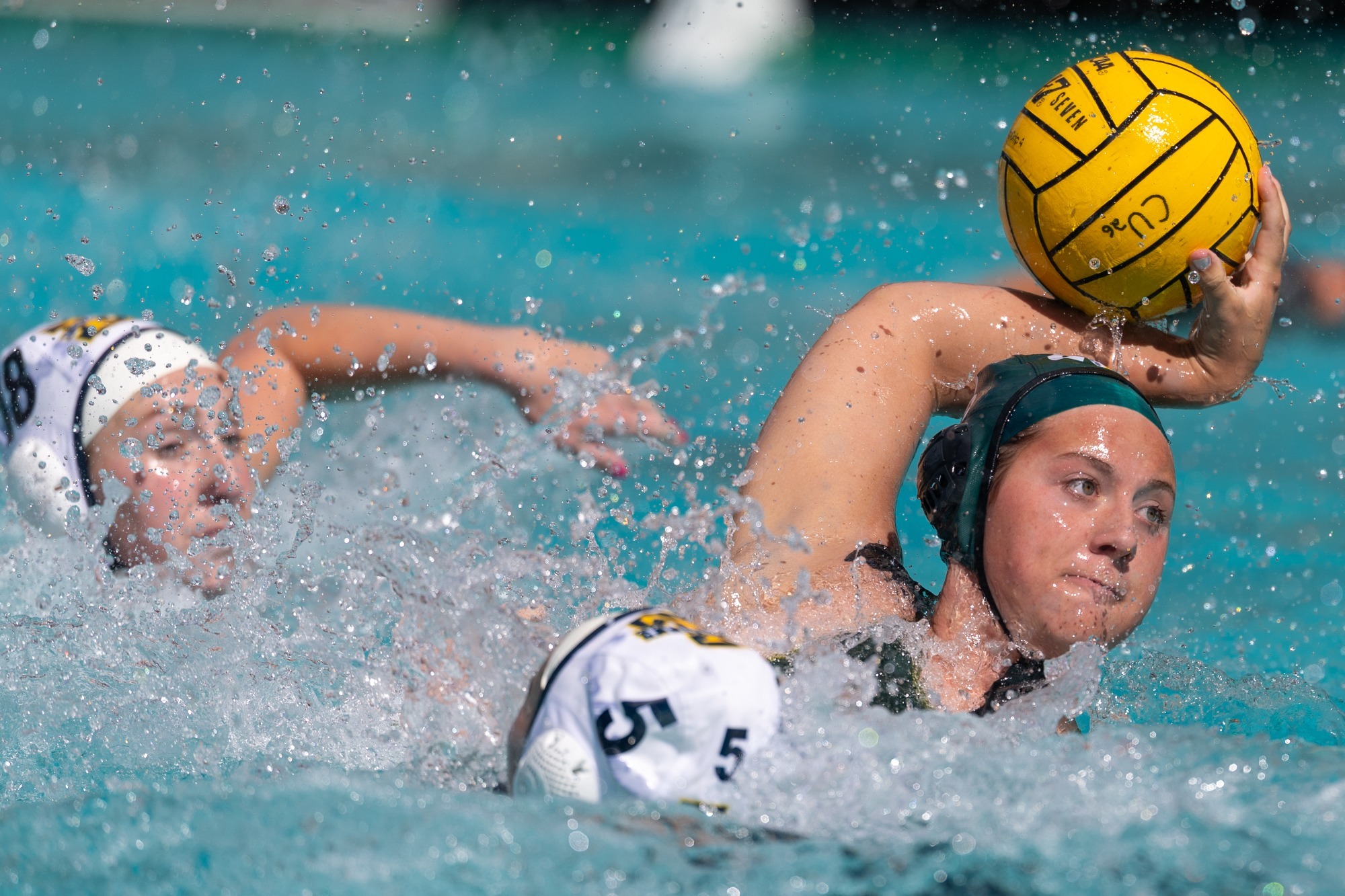 Sierra Ferguson firing the ball