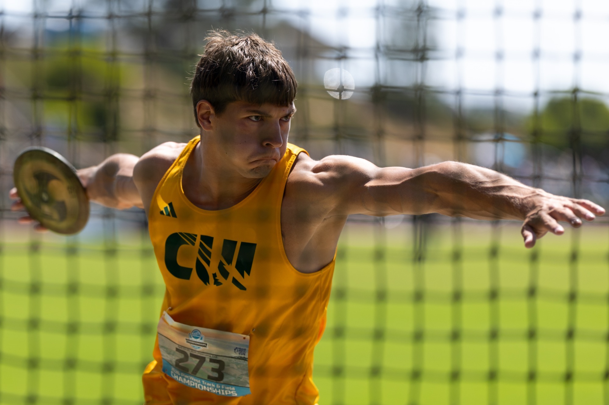 Tim Weller second place in discus at 2026 PacWest Championships