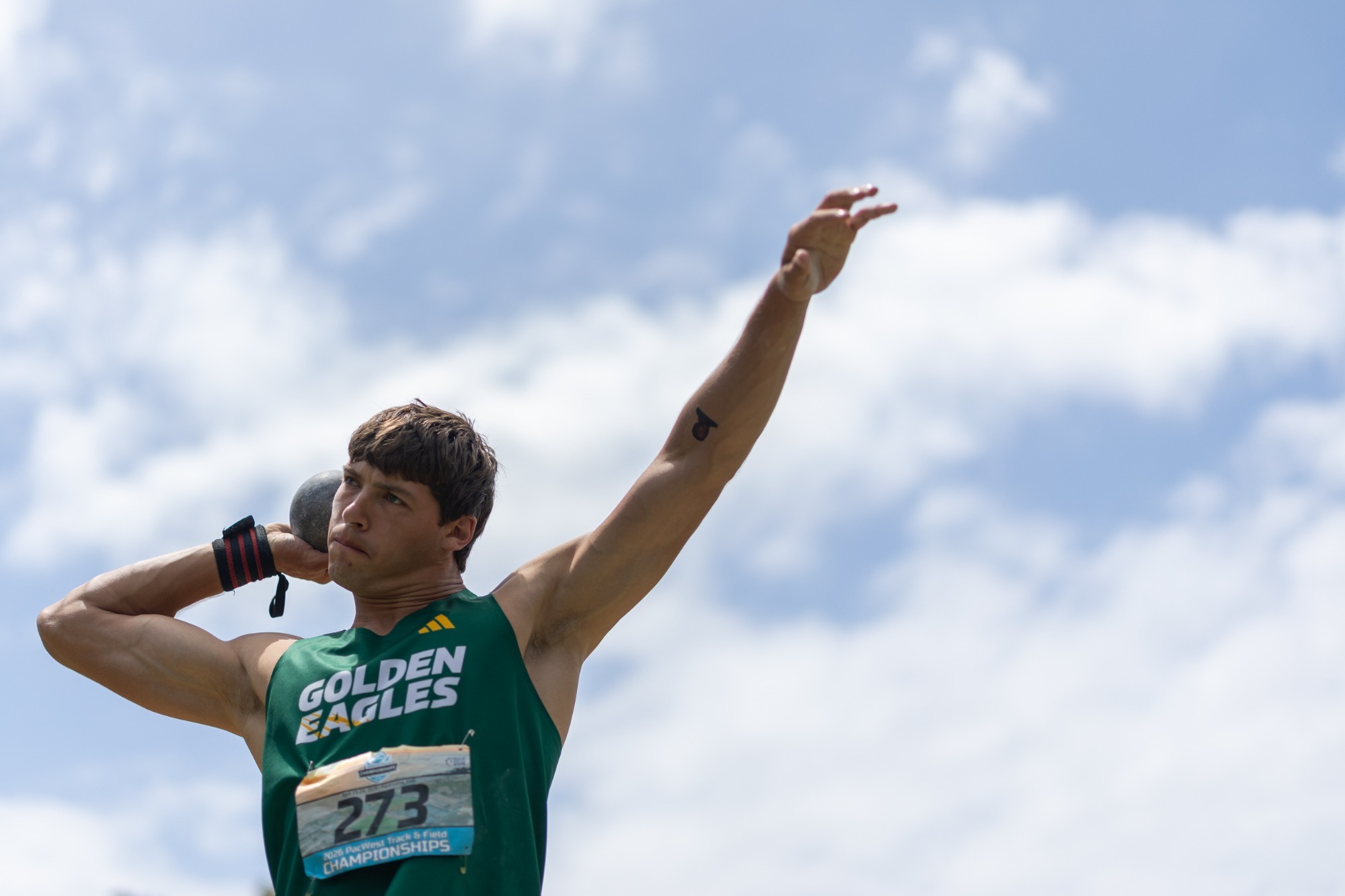 Tim Weller ready for Shot put