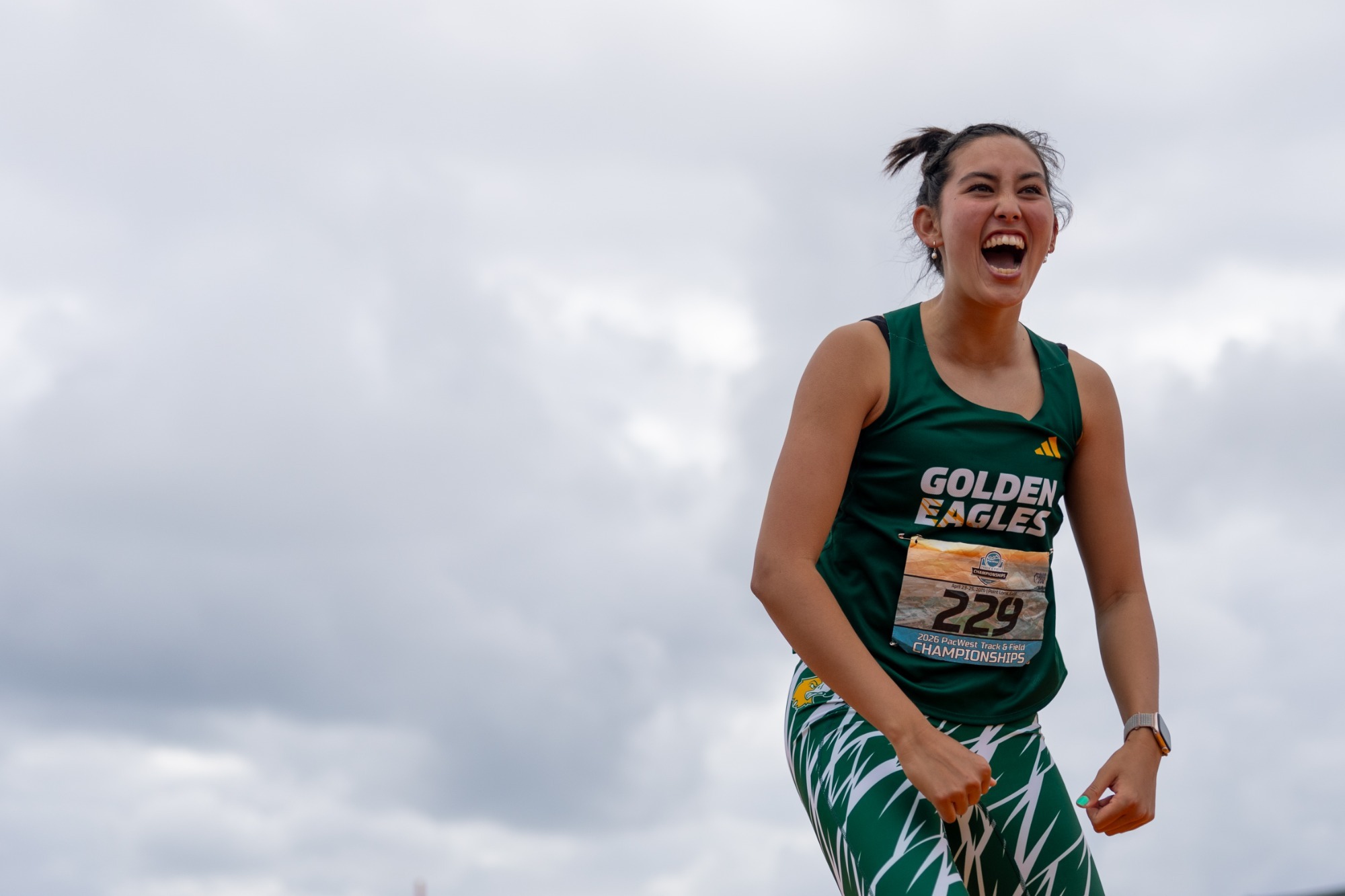 Olivia Holmquist pumped after clearing high jump freshman yr