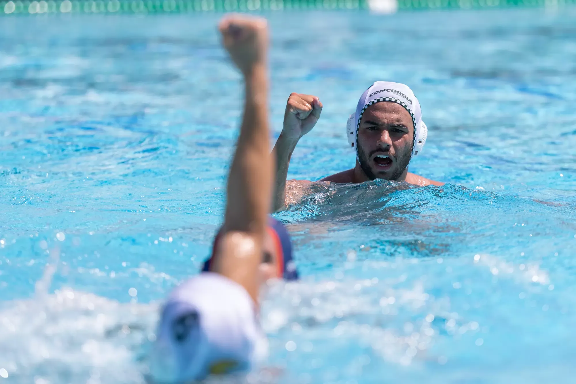 CUI Joao Goncalves fist in the air vs CSUF 2026 opener
