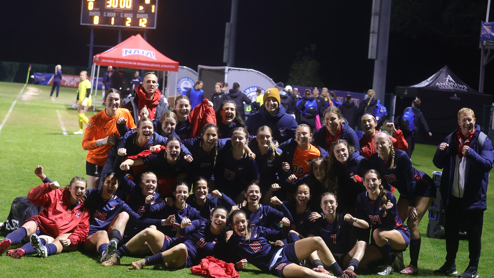 Team celebration NAIA Semi