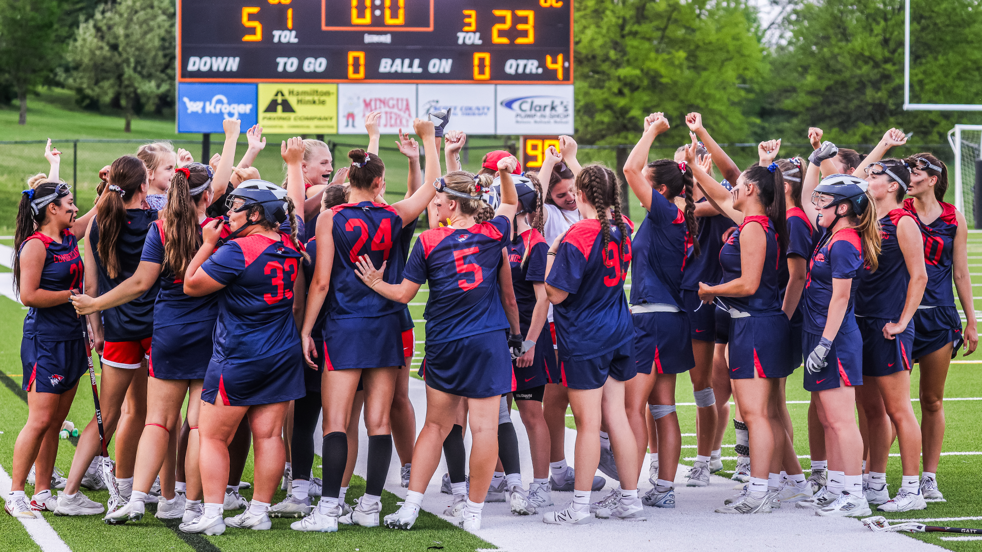 Team Huddle after Win