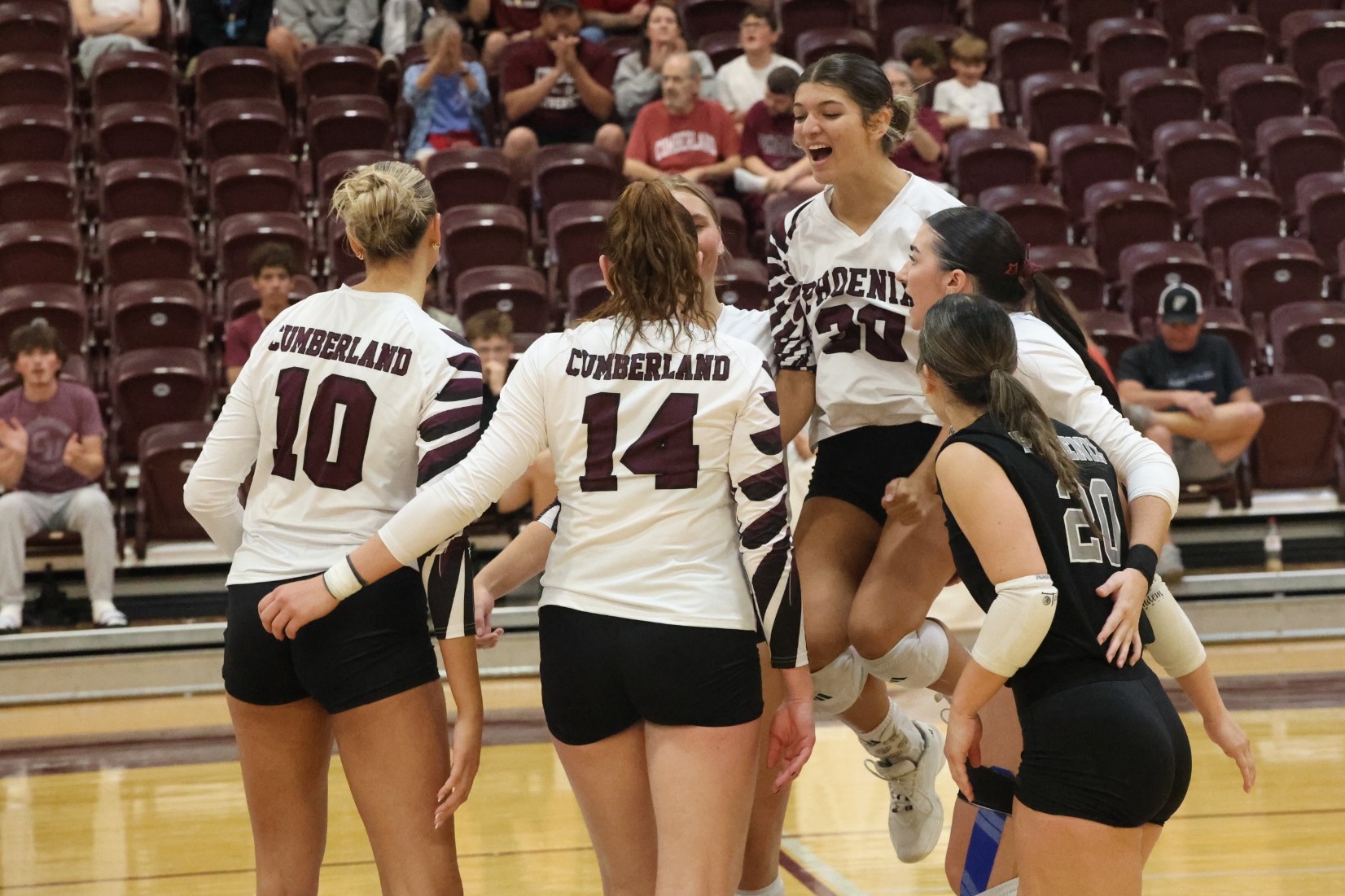 VB Celebrates Five-Set Win over Point