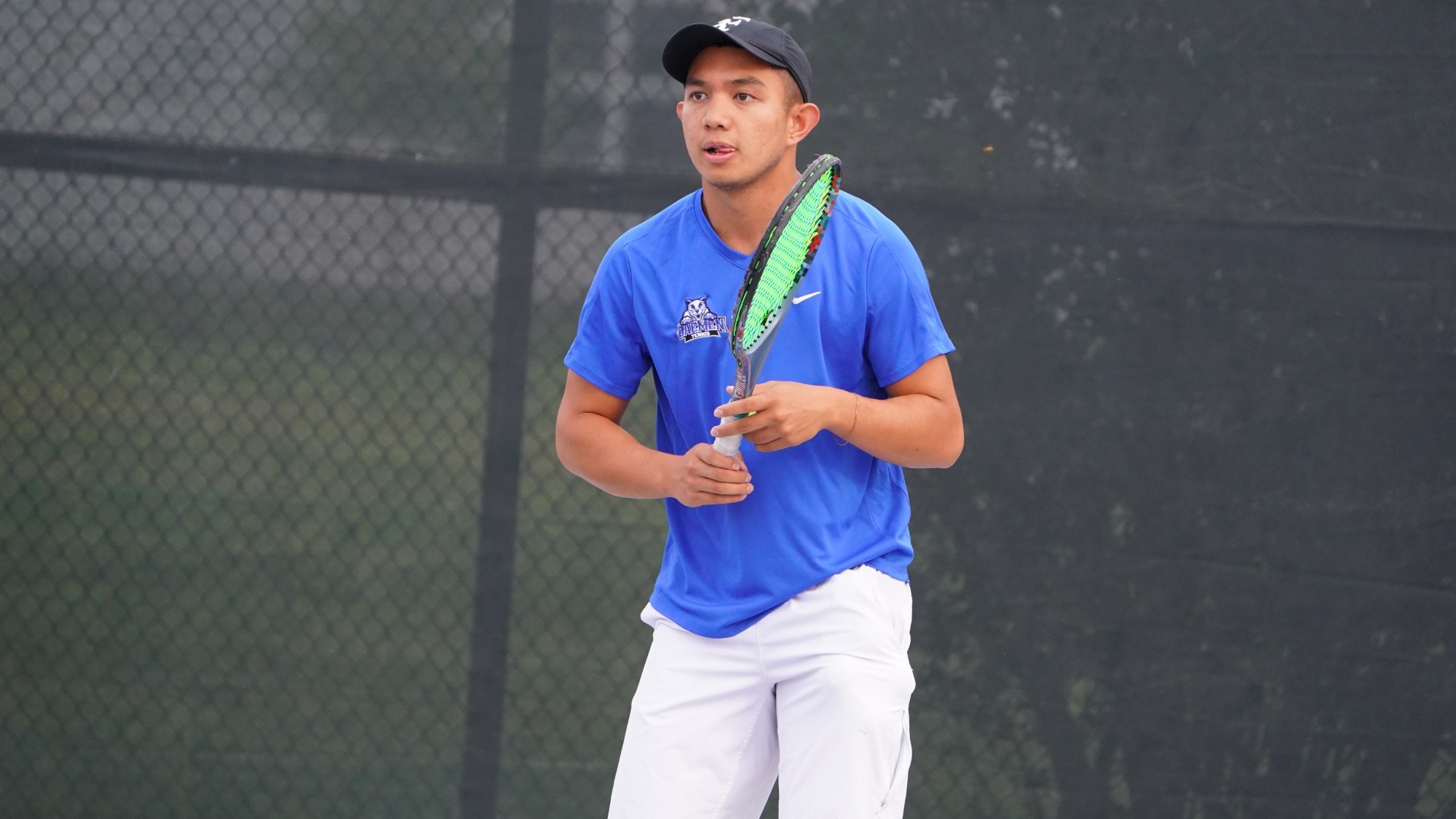 Alex Lumanog awaits the ball in a recent match for Daemen