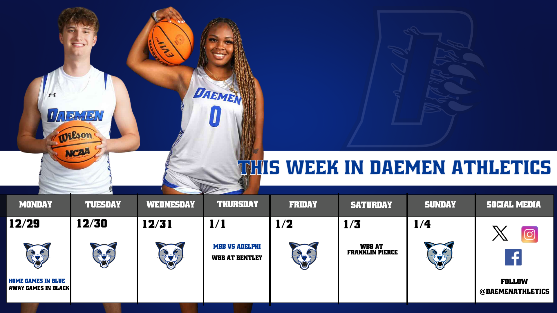 This Week In Daemen Athletics Dec. 29 - Jan. 4