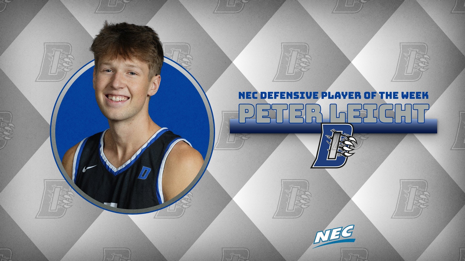 Peter Leicht NEC Defensive Player of the Week Jan 20 2026