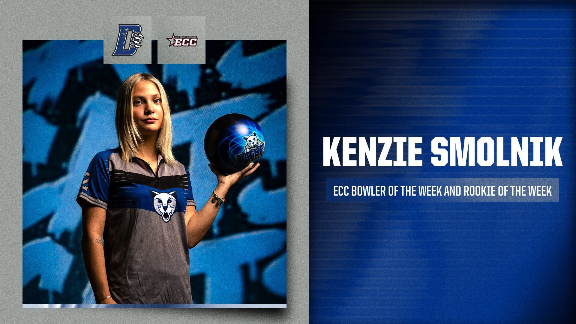 Kenzie Smolnik ECC Bowler and Rookie of the Week Graphic