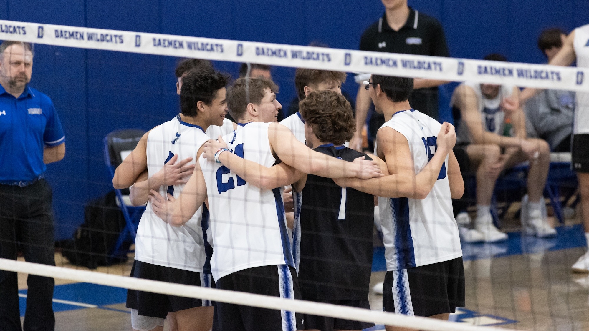 Men's volleyball huddle