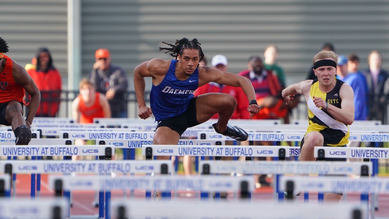 Adam Kamagate jumps hurdles