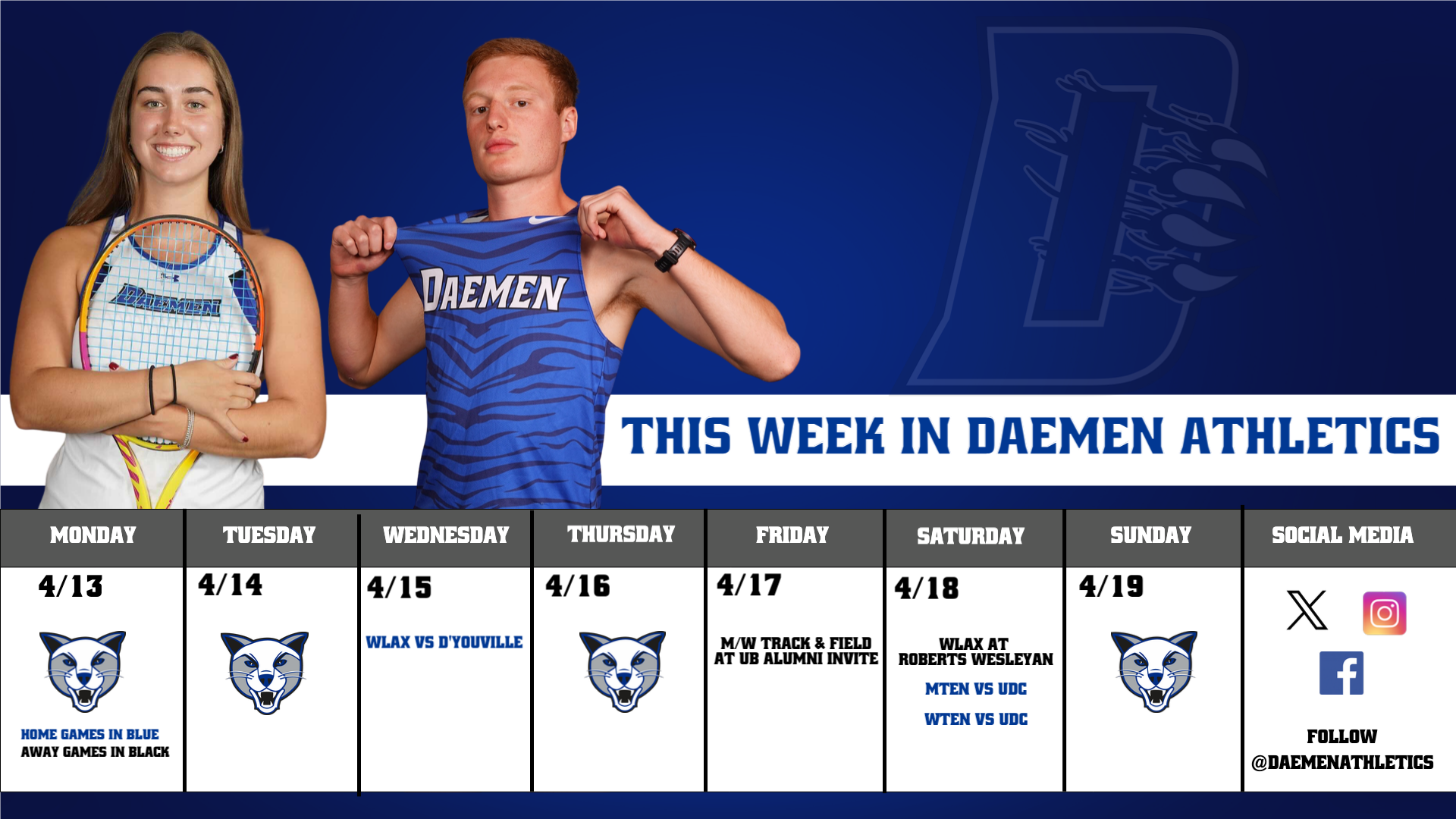 This Week in Daemen Athletics April 13-19, 2026