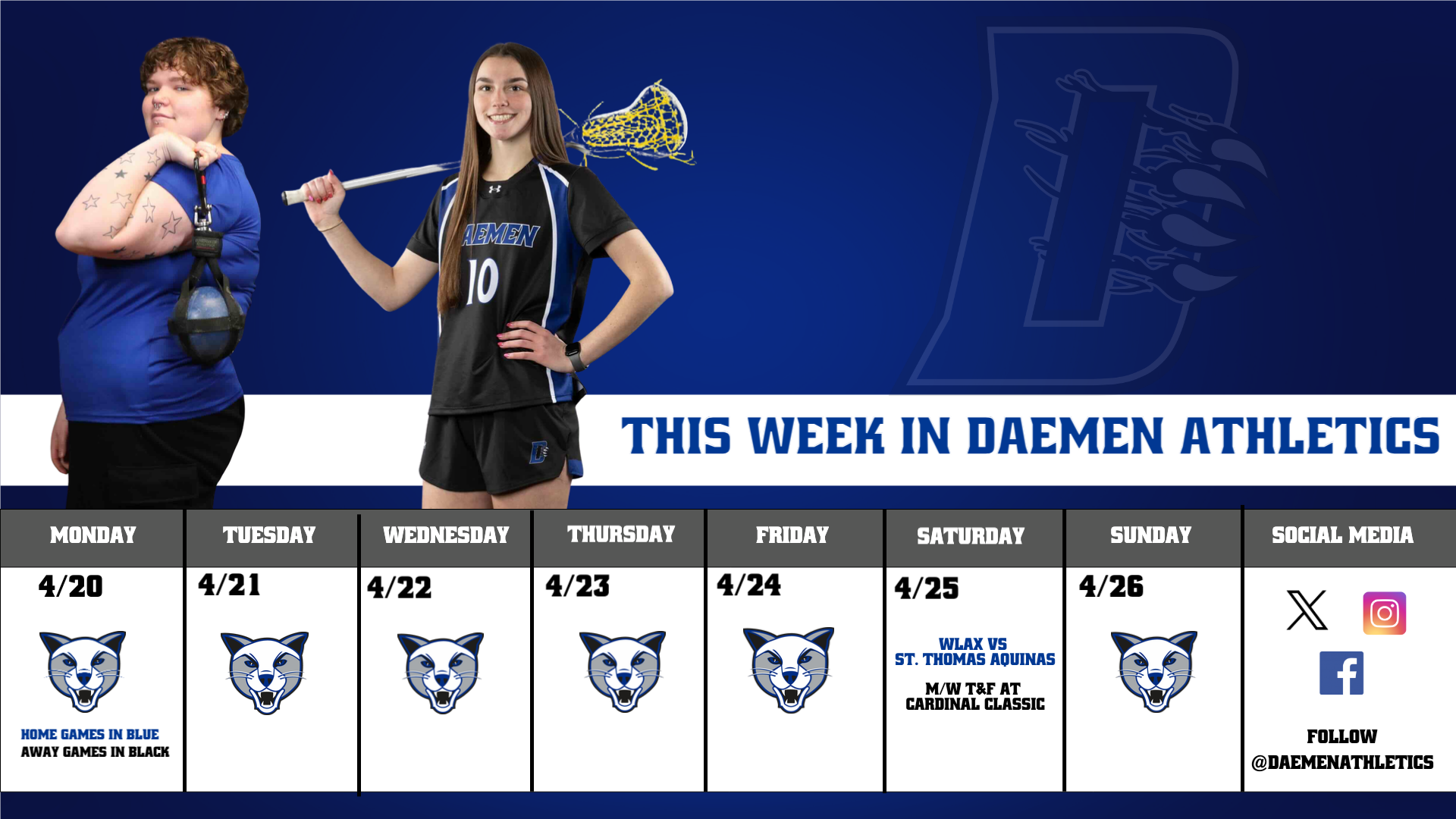 This Week in Daemen Athletics April 20-26, 2026