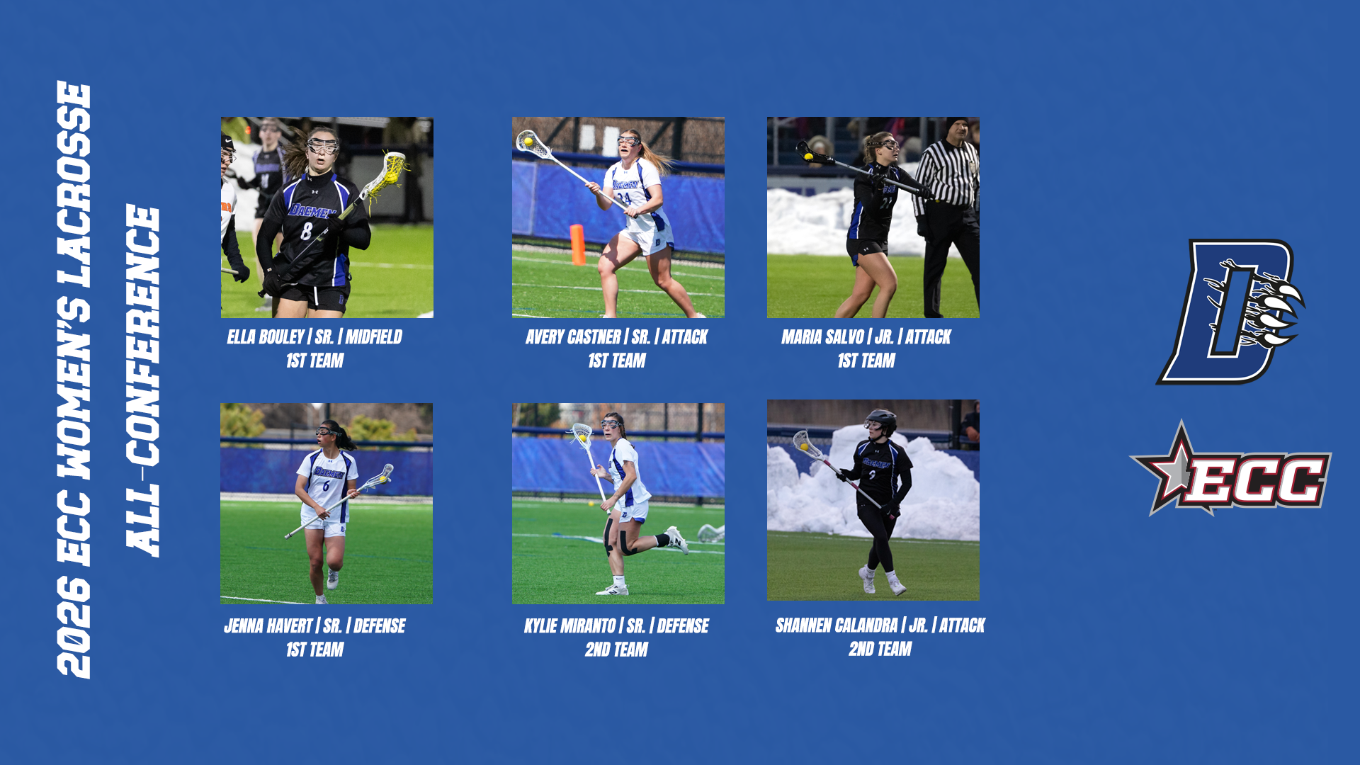 Women's lacrosse All-ECC graphic 2026