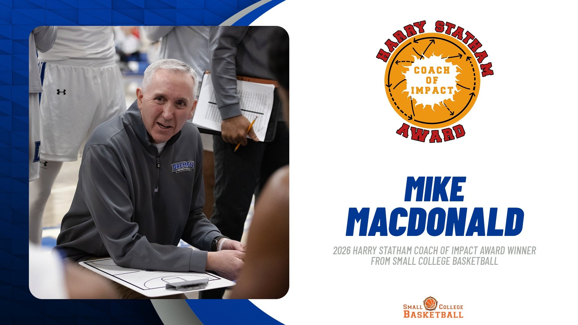 Coach MacDonald wins Harry Statham Coach of Impact award