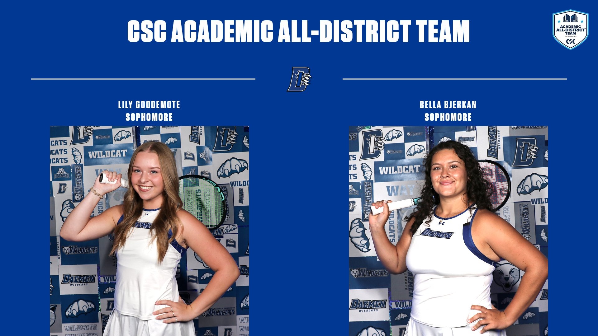  Women's Tennis Lily Goodemote and Bella Bjerkan CSC All District
