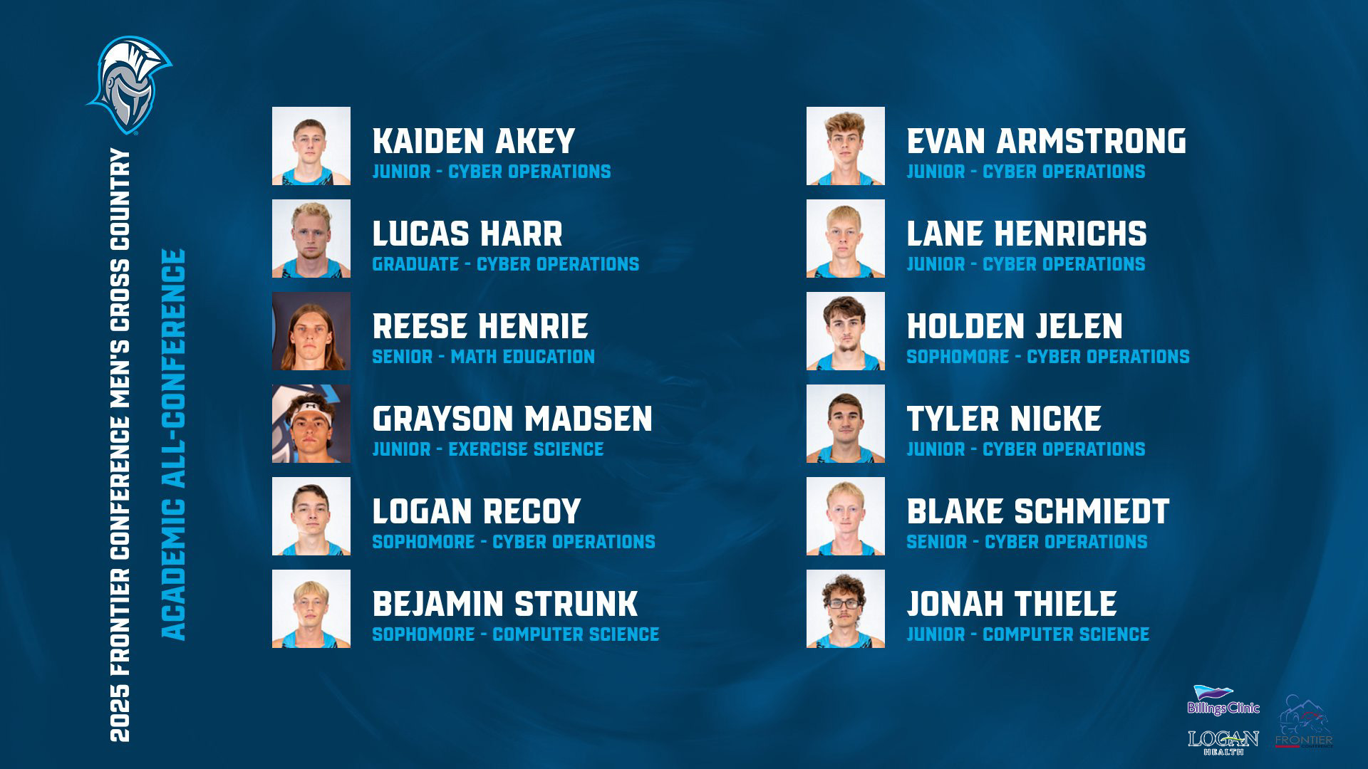 2025 Frontier Conference Men's Cross Country Academic All-Conference - 11/4/25