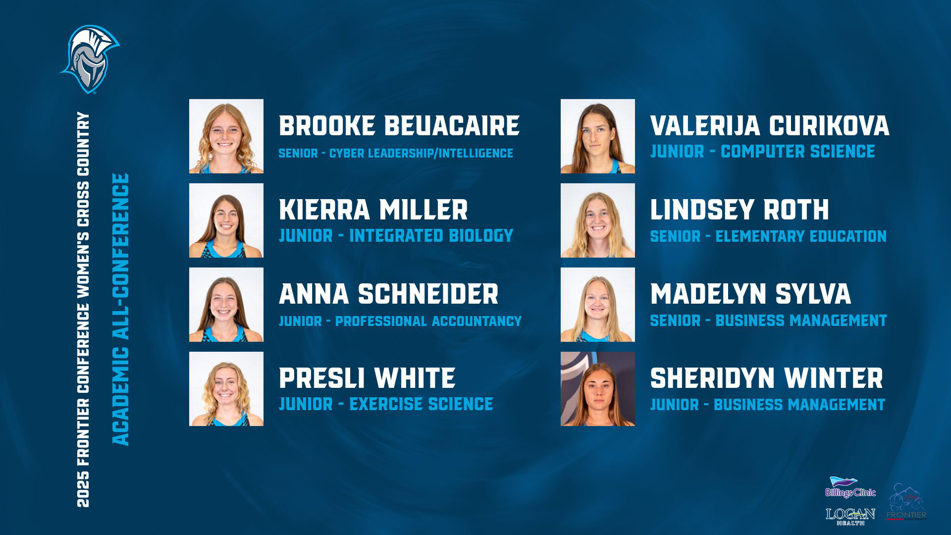 2025 Frontier Conference Women's Cross Country Academic All-Conference - 11/4/25