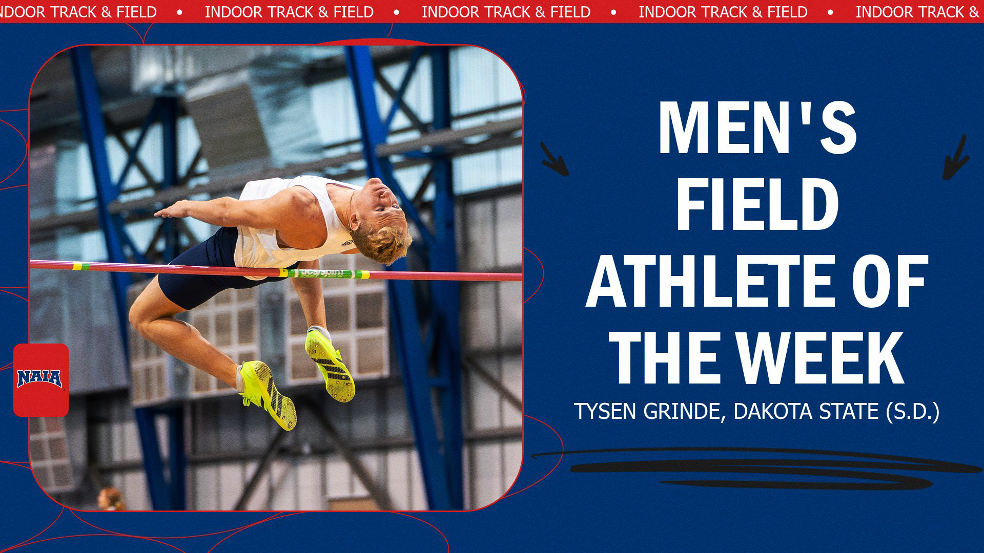 Tysen Grinde - NAIA Men's Indoor Field Athlete-of-the-Week - 1/14/26