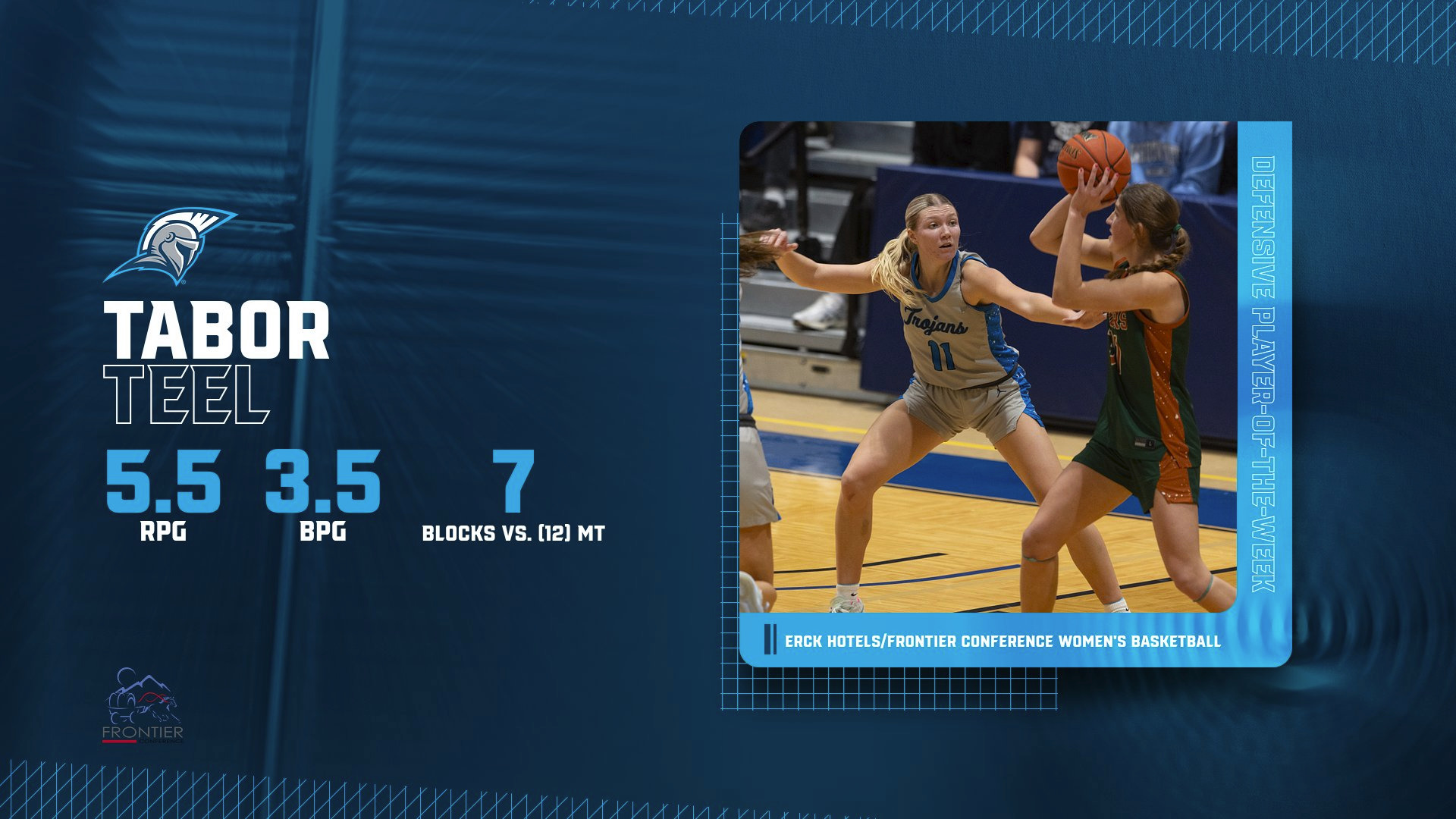 Tabor Teel - Frontier Conference Defensive Player-of-the-Week - 1/19/26