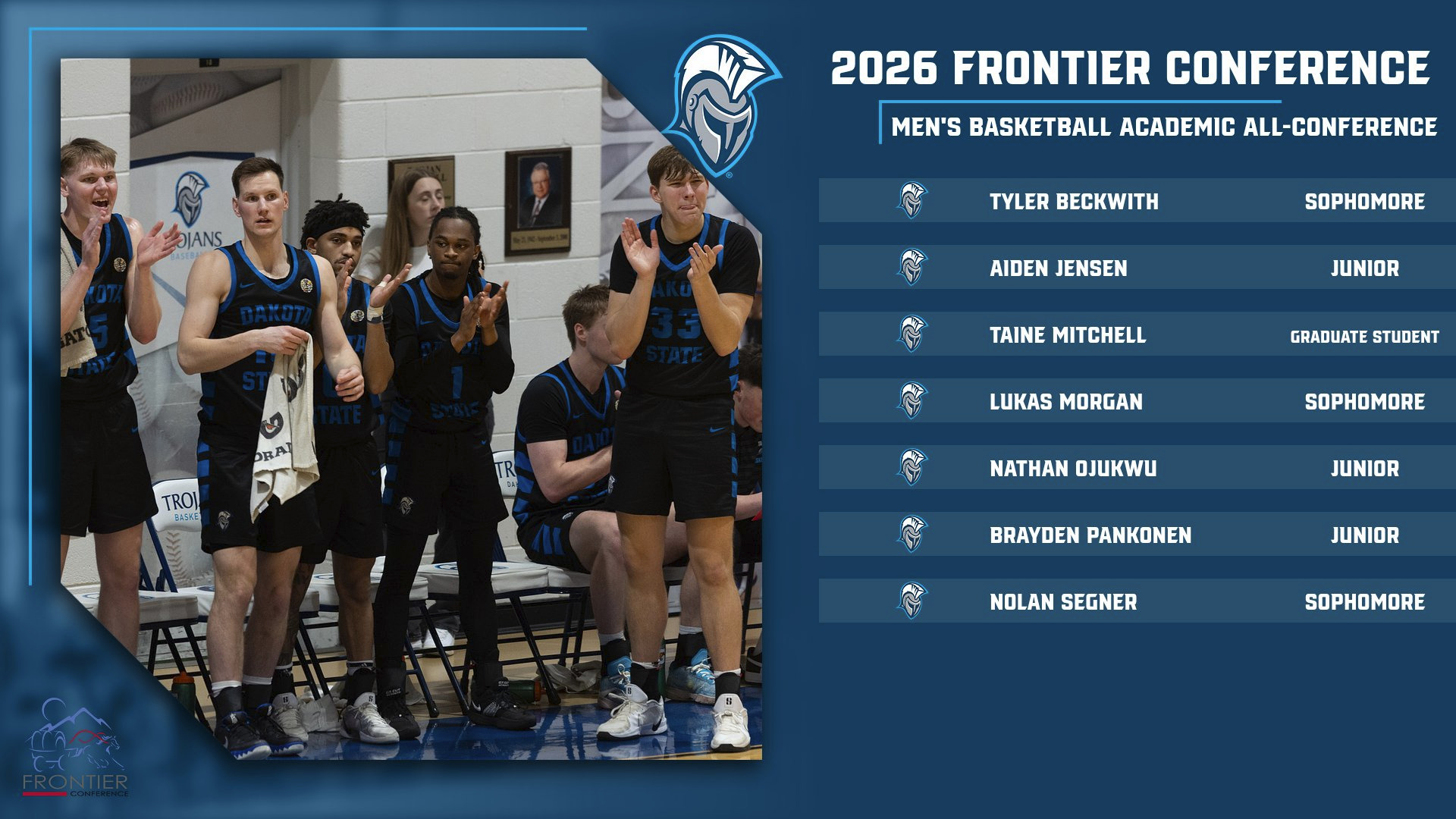 2026 Frontier Conference Men's Basketball Academic All-Conference - 3/4/26