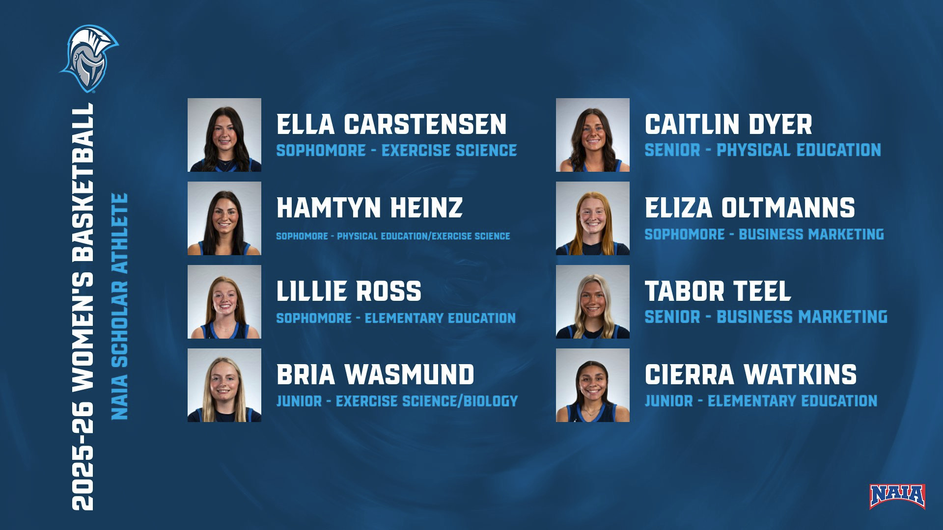 2026 NAIA Women's Basketball Scholar-Athletes - 3/5/26