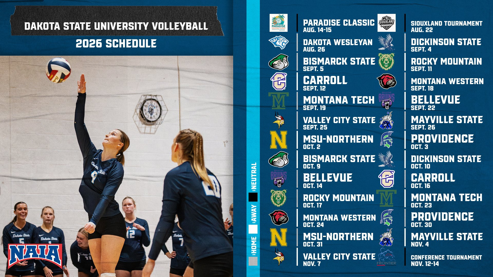 2026 DSU Volleyball Schedule Revised - 6/1/26