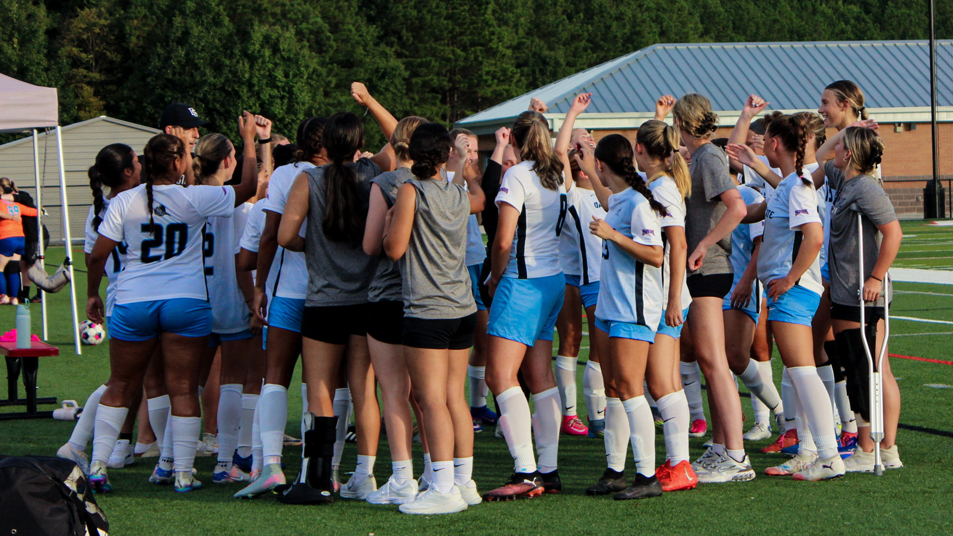 Women's Soccer-Team Huddle