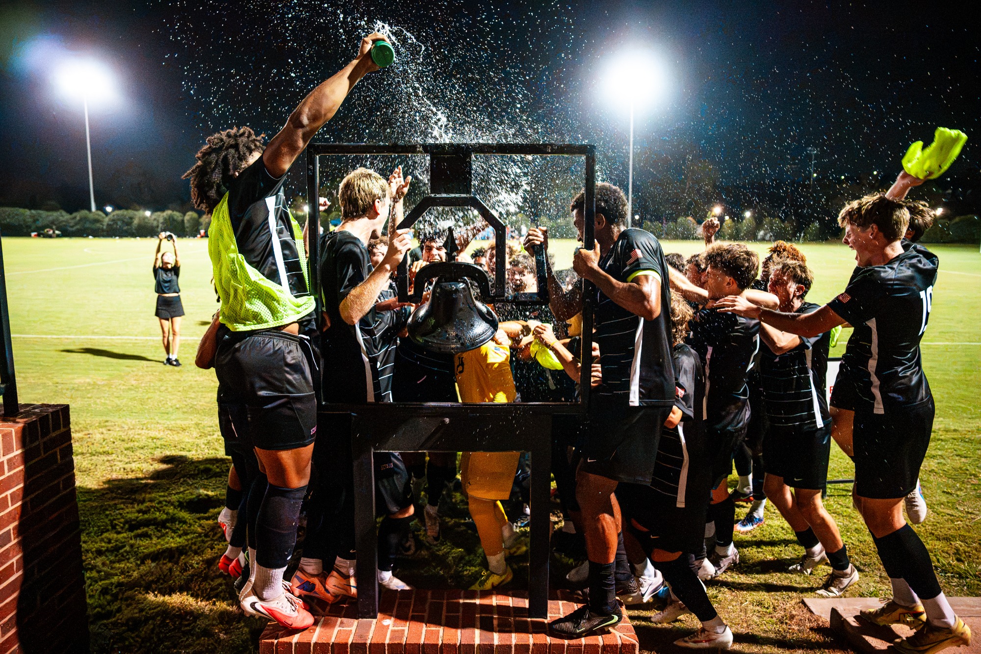 DBU Men's Team Soccer celebration