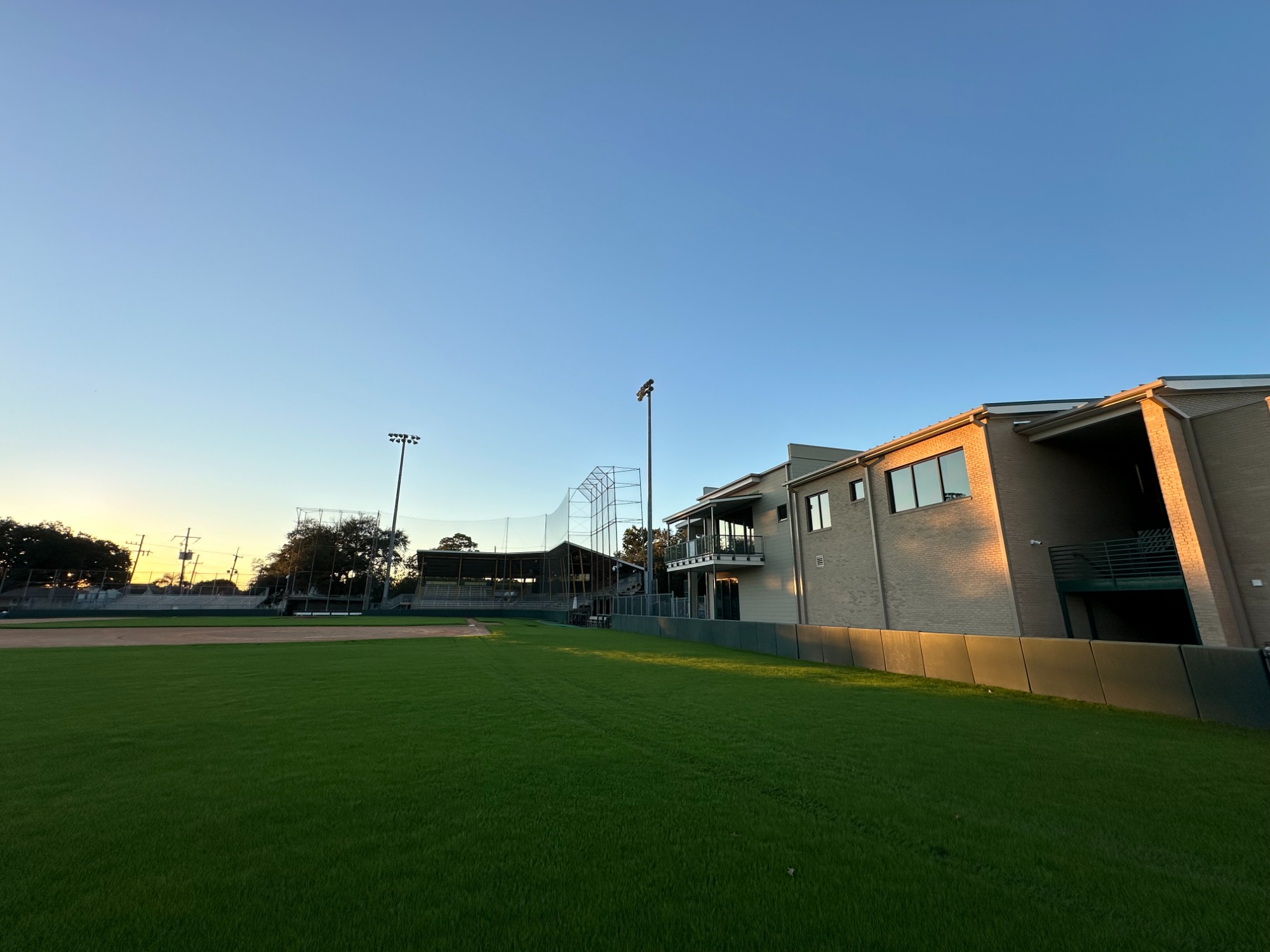 View of Delgado's Gayle and Tom Benson Athletic Complex from 