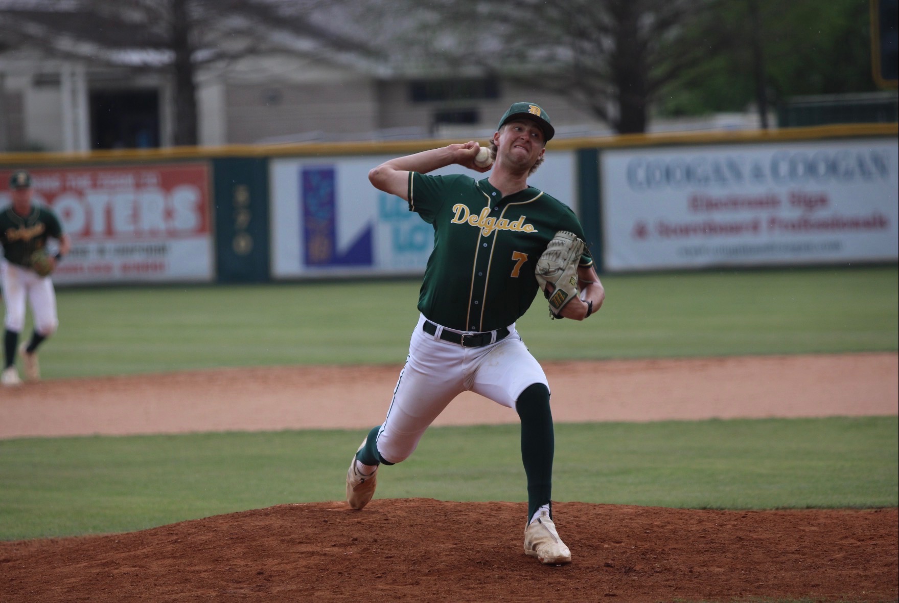 Bryce Pitts pitching at Kirsch-Rooney Stadium