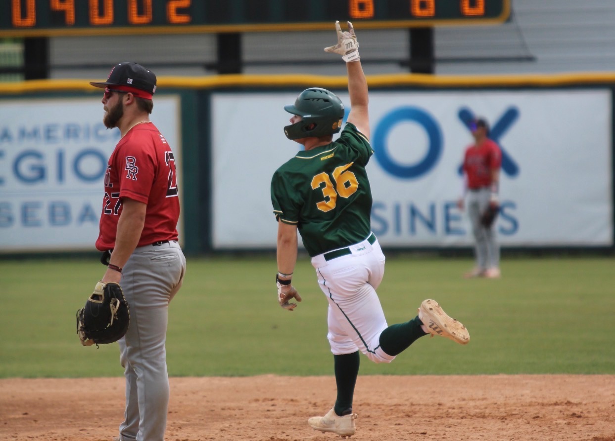 Rowell runs the bases after a homerun 