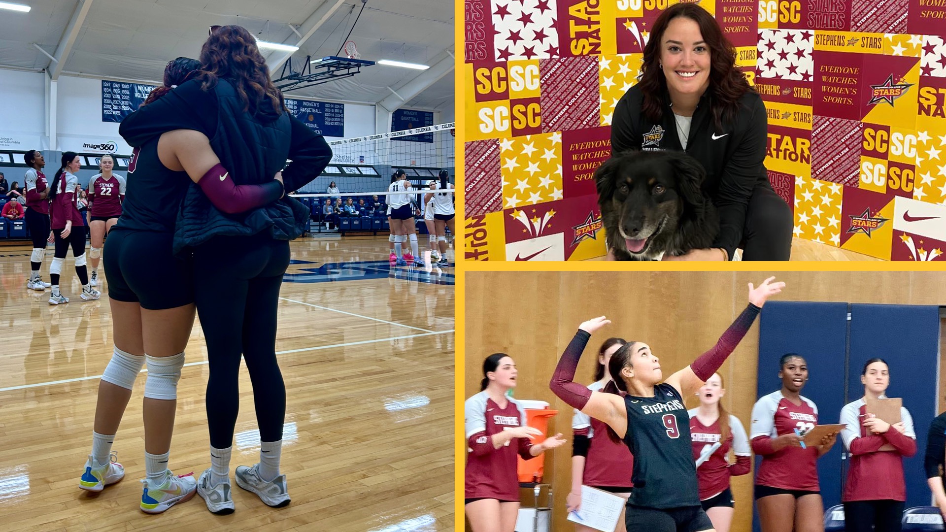 Stephens College Head Volleyball Coach, Maggie Hans & player, Jatnna Pena