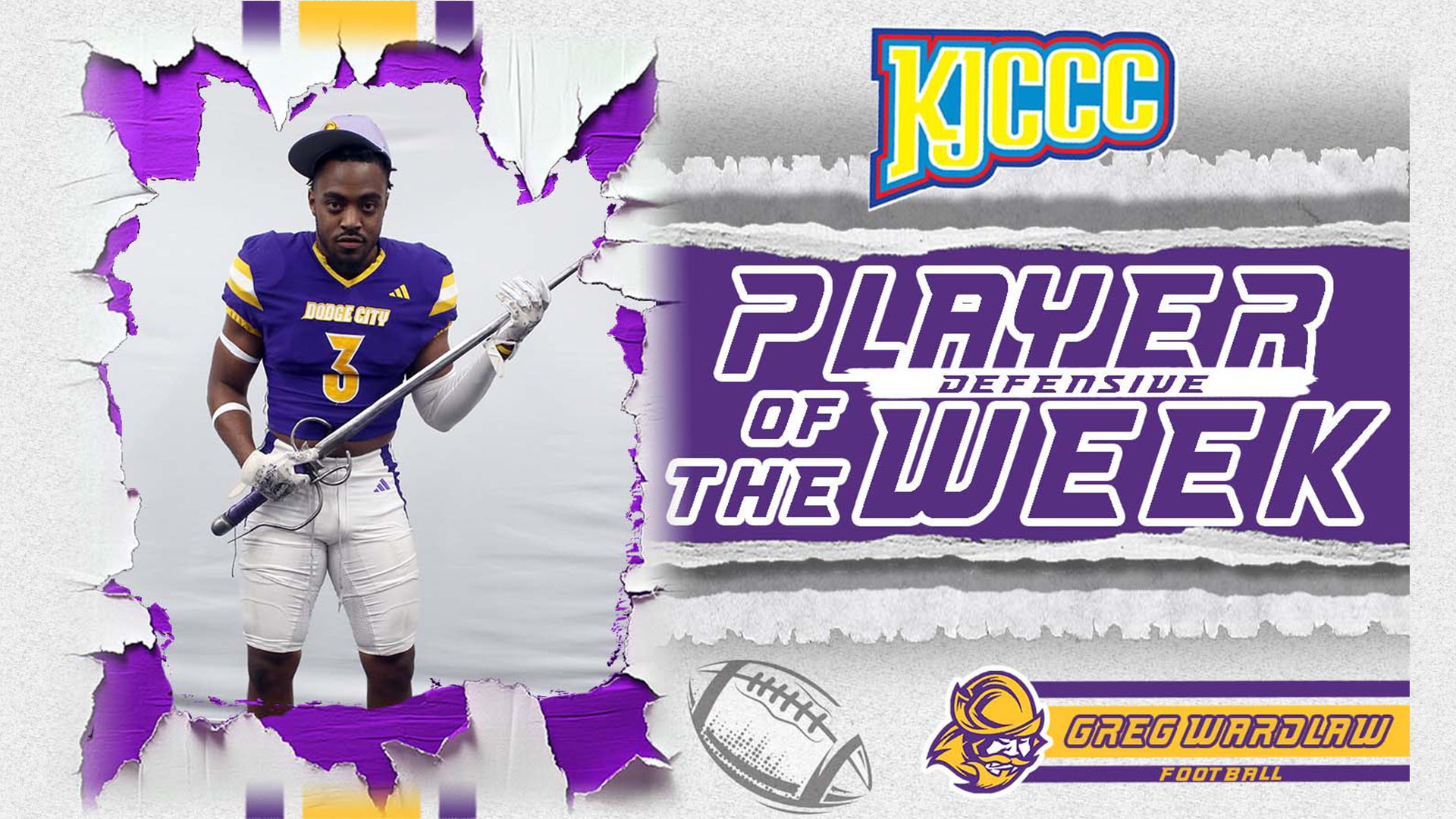 Greg Wardlaw earned KJCCC Defensive Player of the Week honors