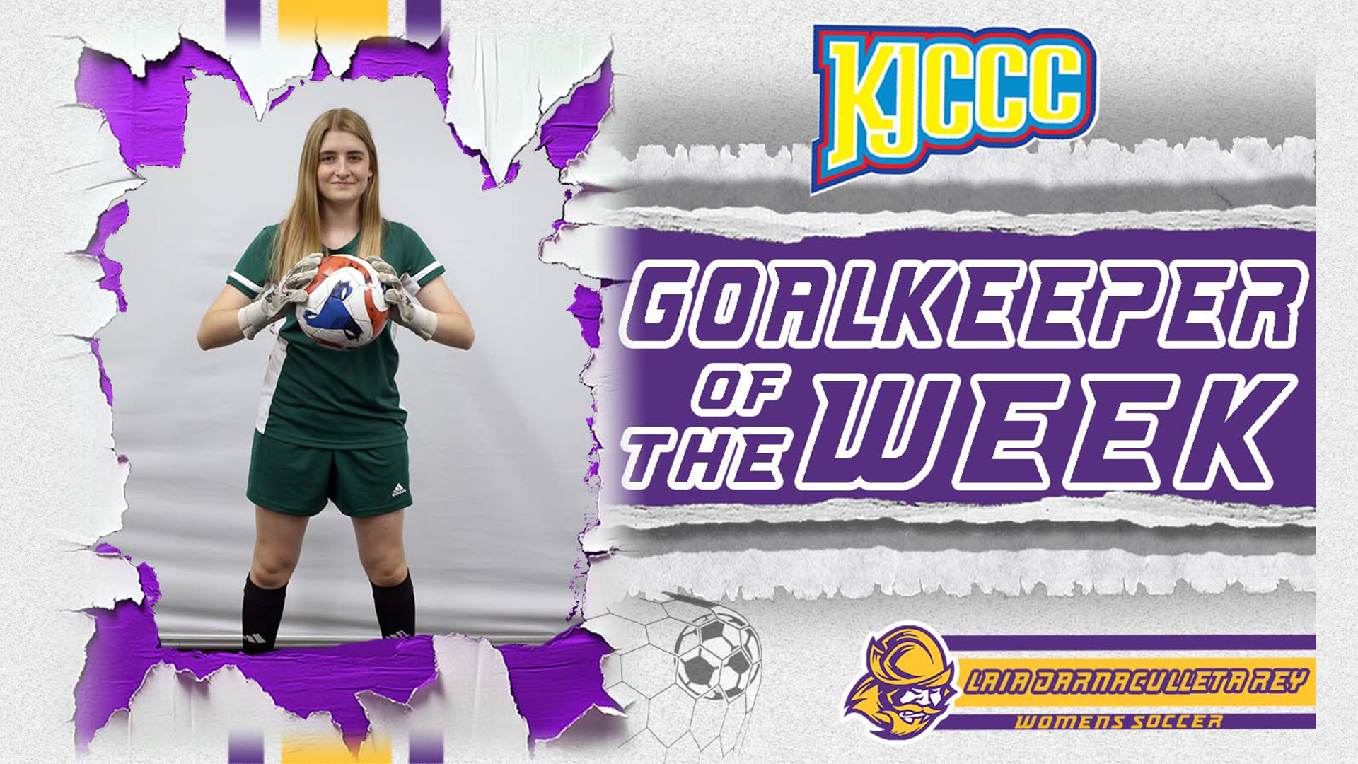 Laia Darnaculleta Rey of women's soccer earns KJCCC DI Goalkeeper of the Week