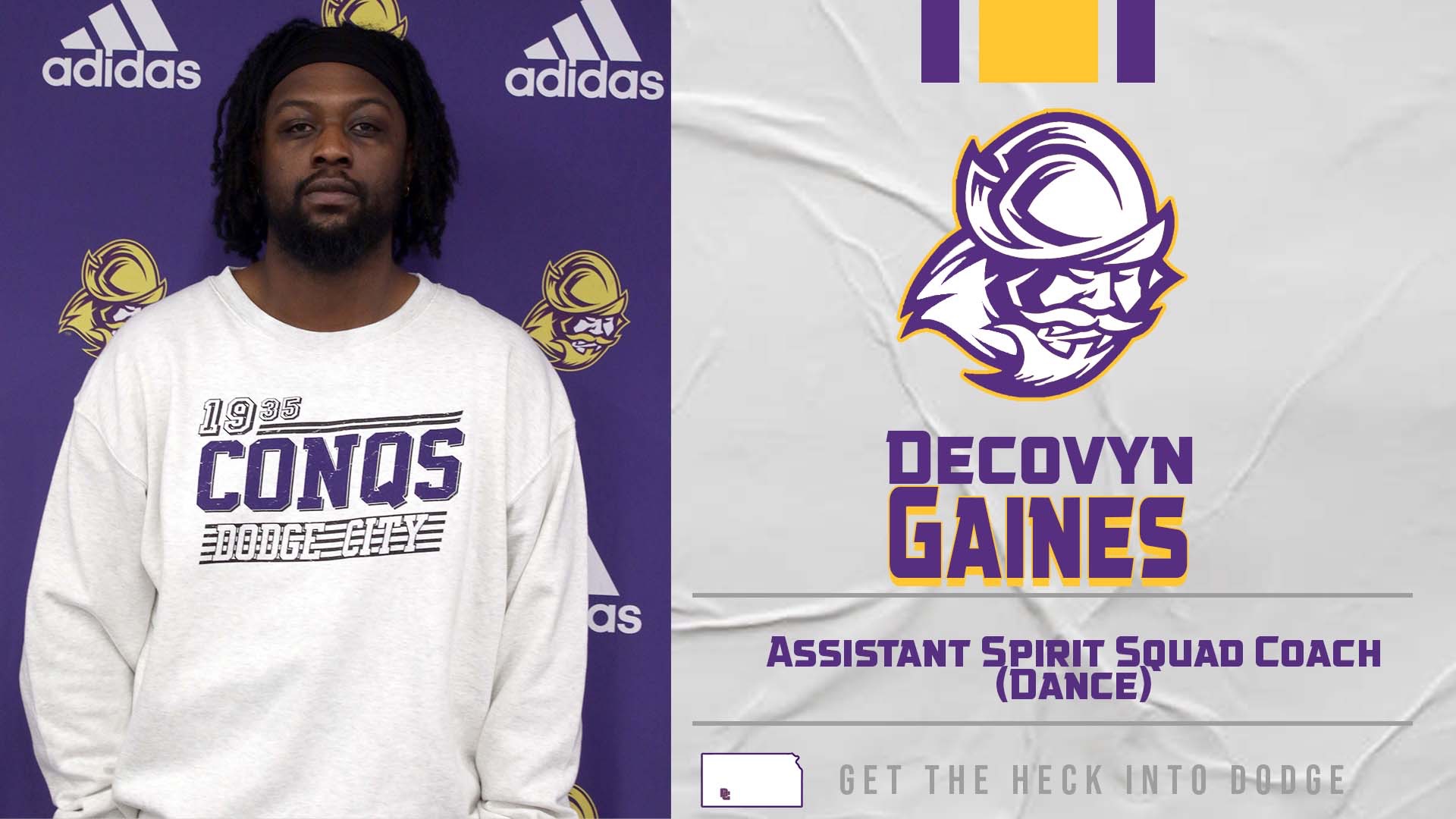 Assistant Spirit Squad Coach, Decovyn Gaines - will oversee the Conquistador dance team