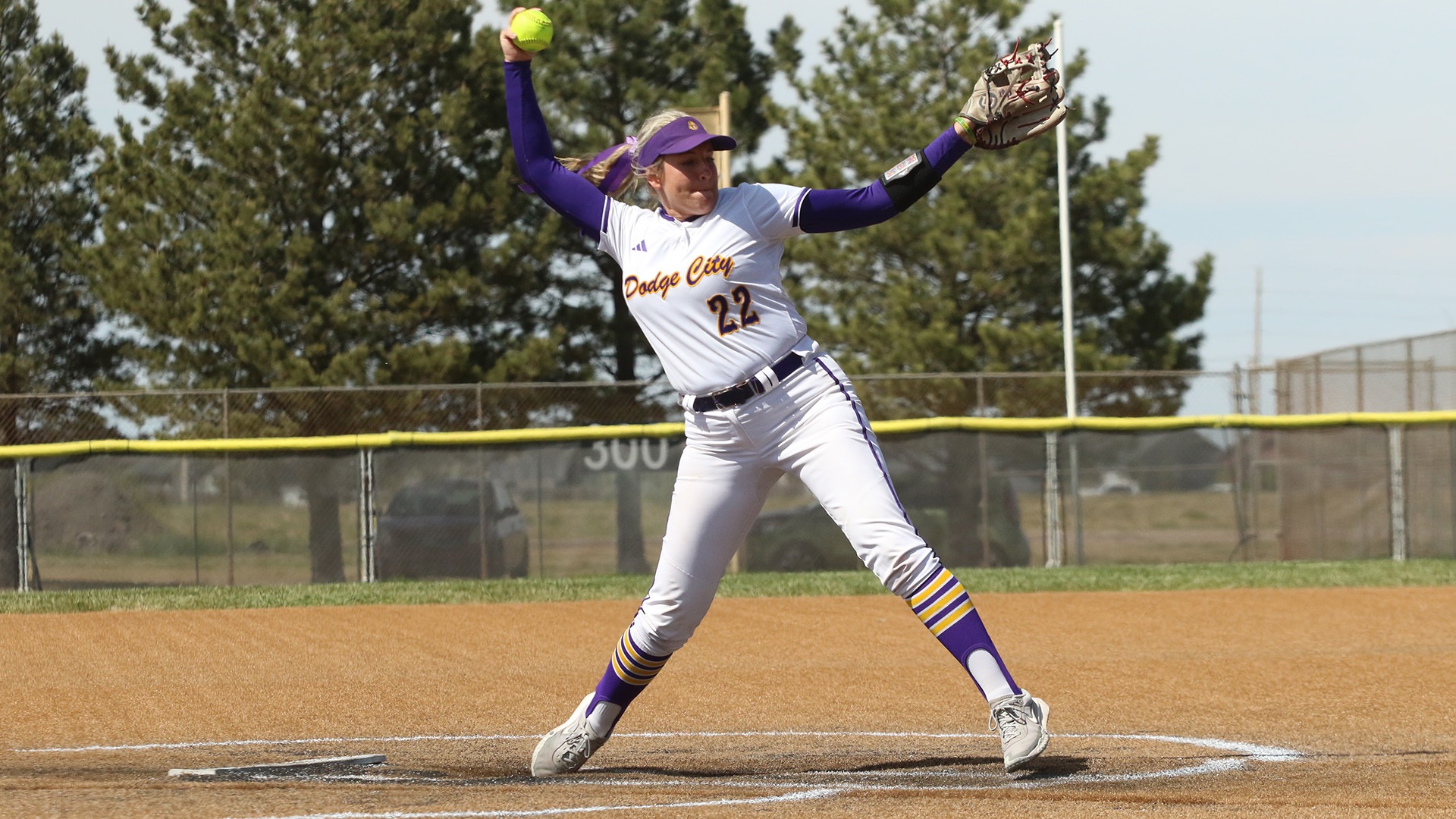 Dodge City CC softball player, Avery McCloskey struck out 12 in game two win over Colby on the road