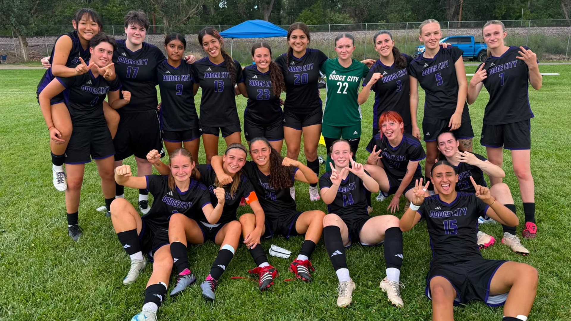 Dodge City CC Women's Soccer team after win at Trinidad State