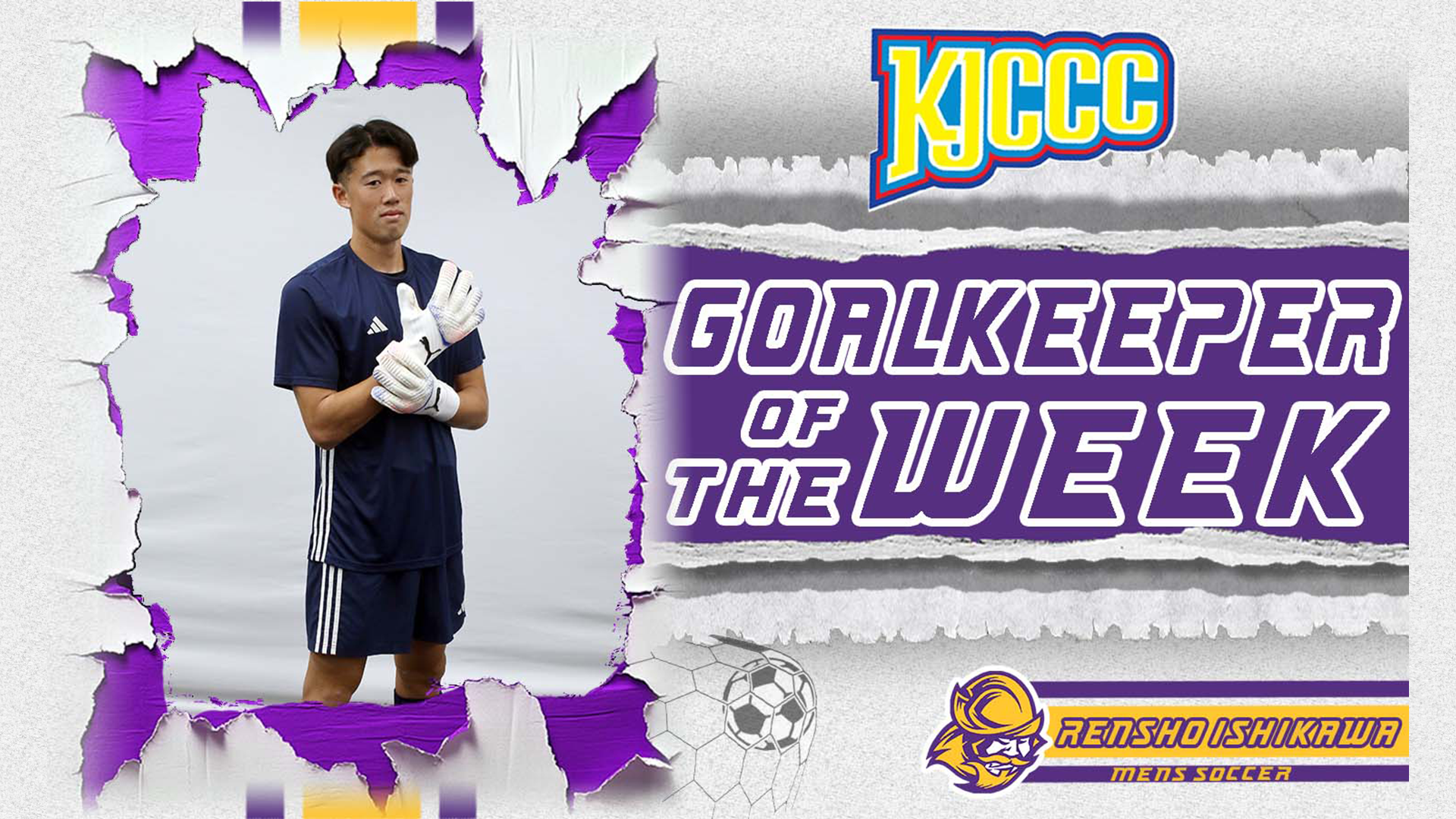 Rensho Ishikawa named KJCCC DI Goalkeeper of the Week