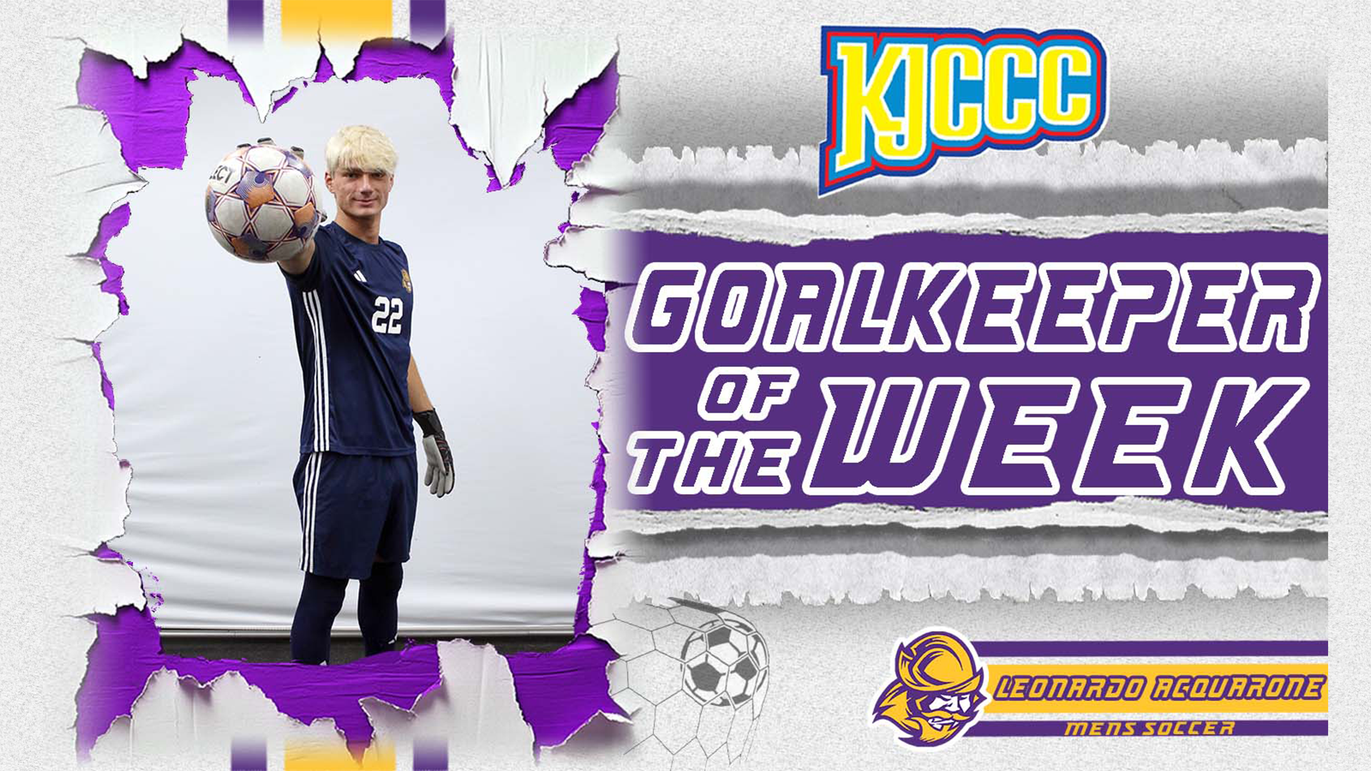 Leonardo Acquarone earns KJCCC DI Goalkeeper of the Week
