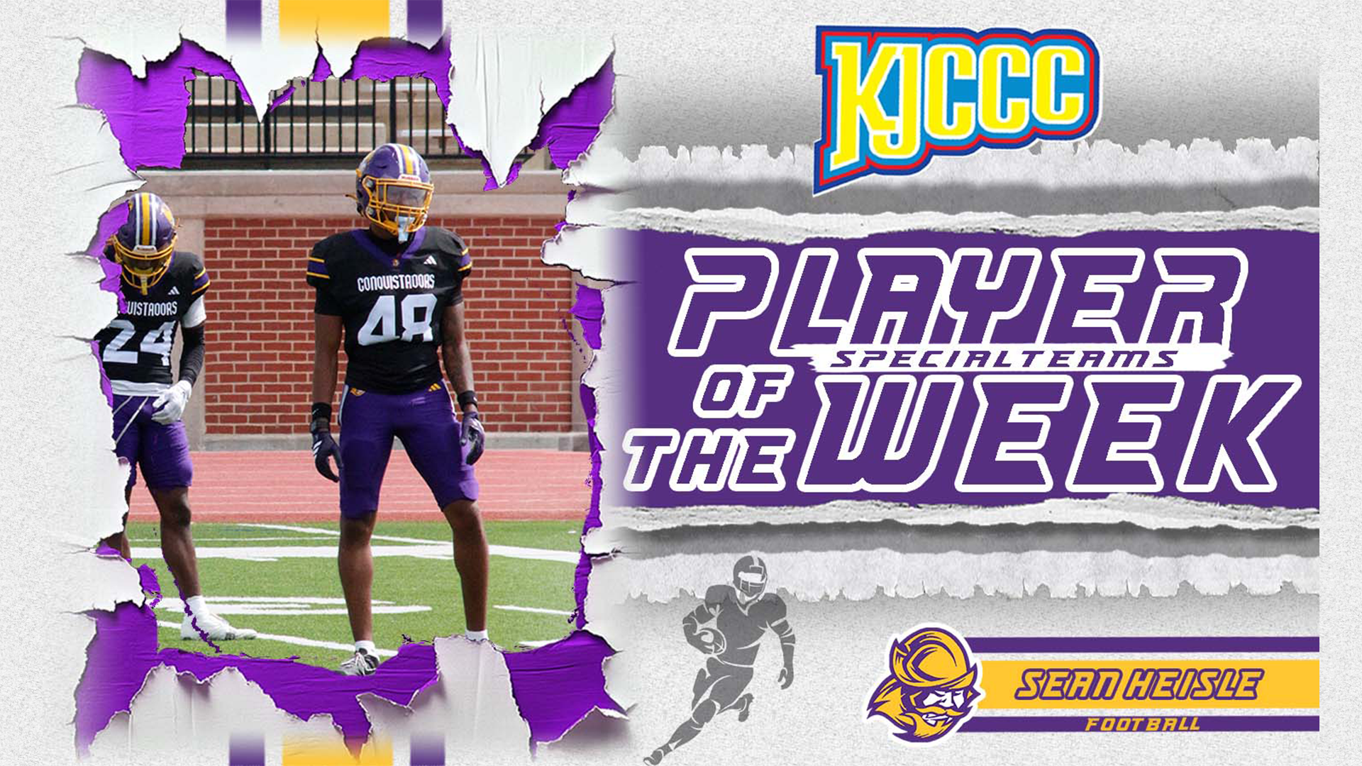 Sean Heisle named KJCCC Special Teams Football Player of the Week