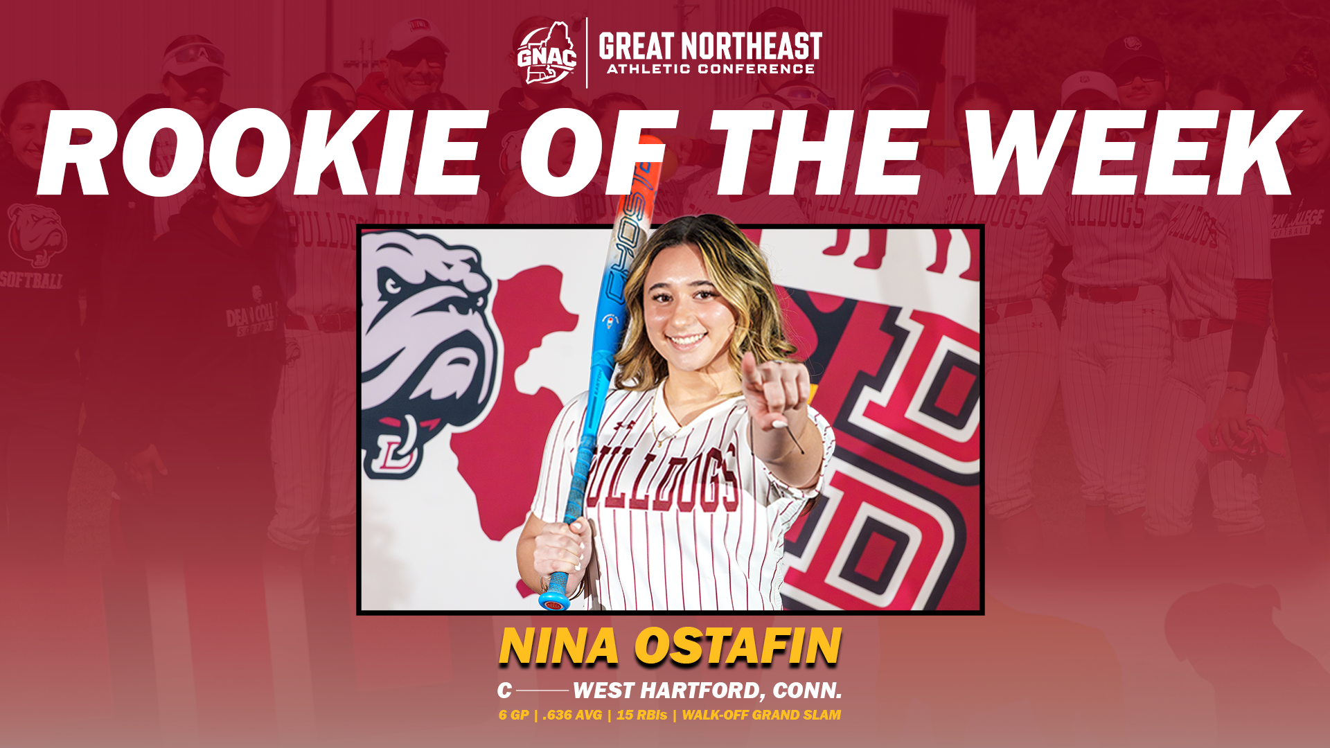 Ostafin SB Rookie of the Week 3-30